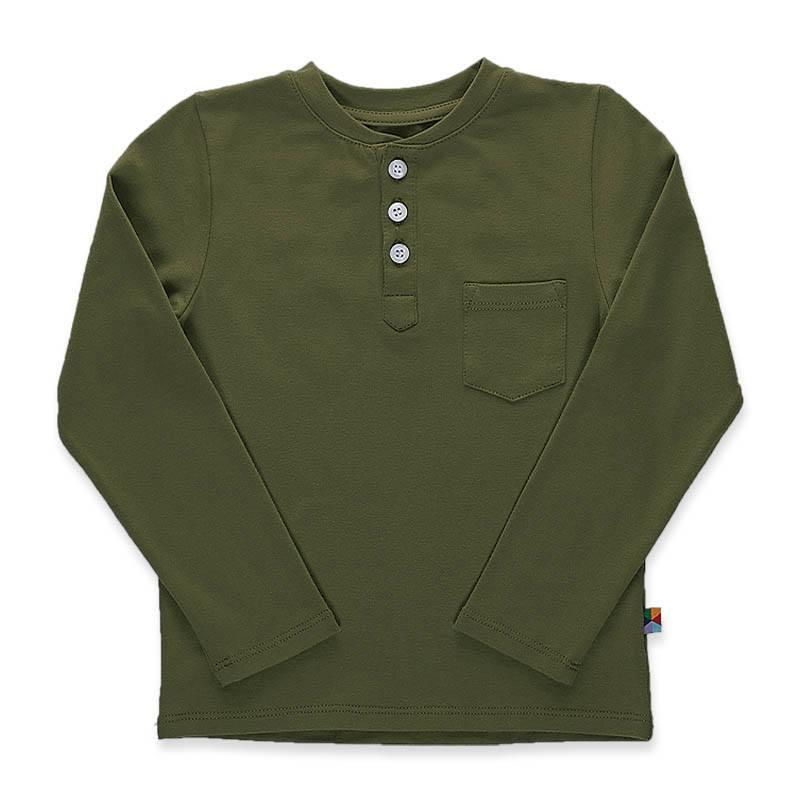 Khaki henley longsleeve shirt