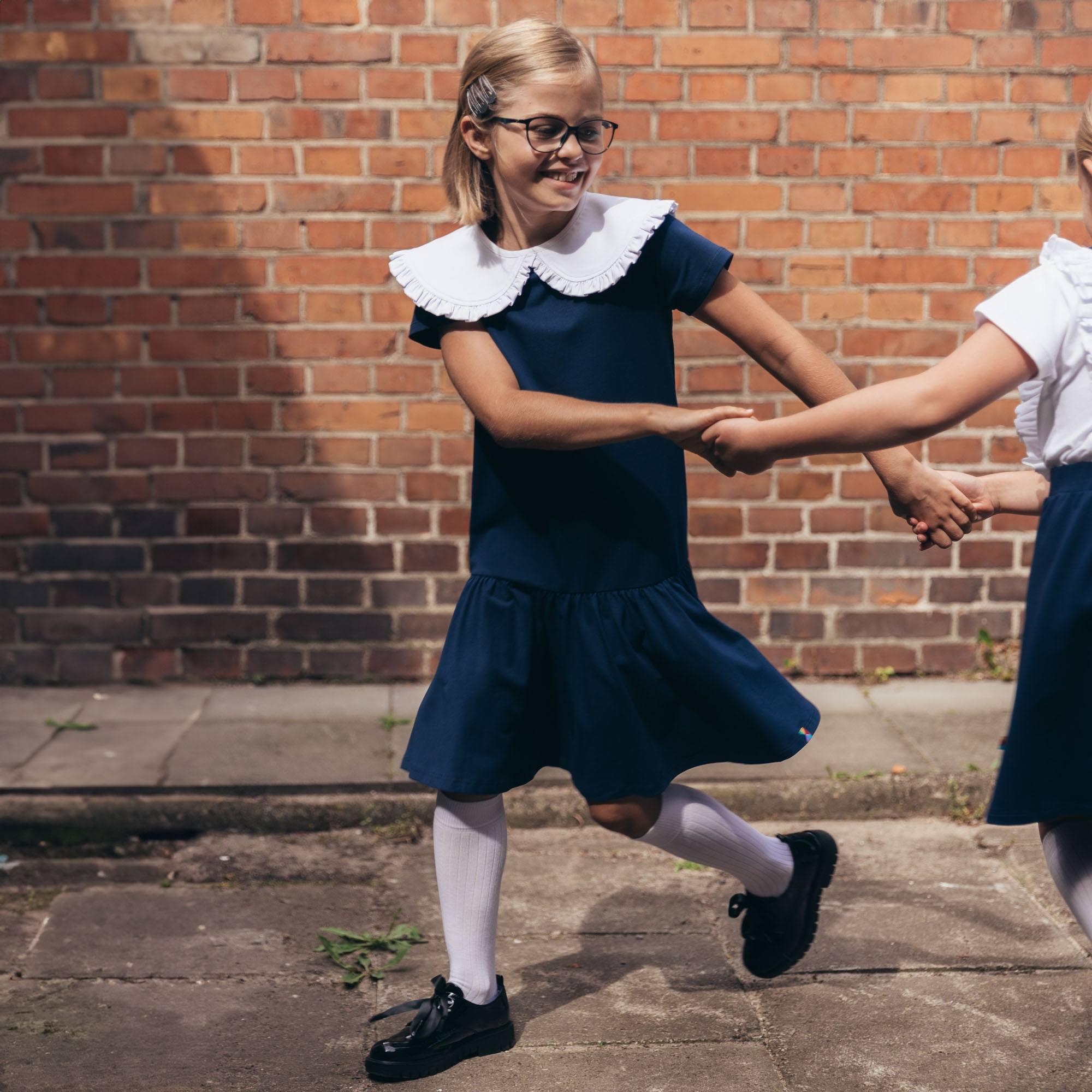 Navy blue frill dress