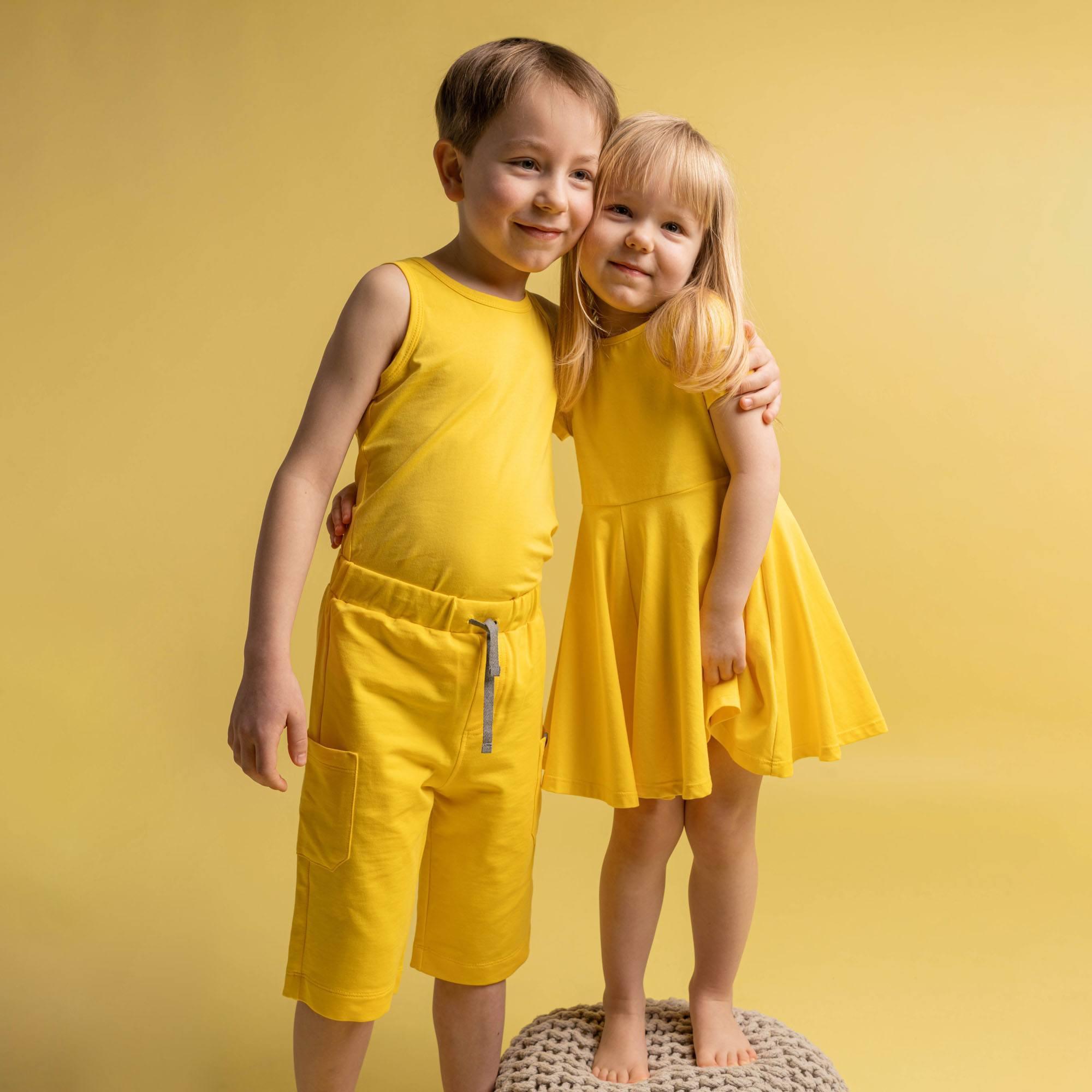 Yellow short sleeve dress