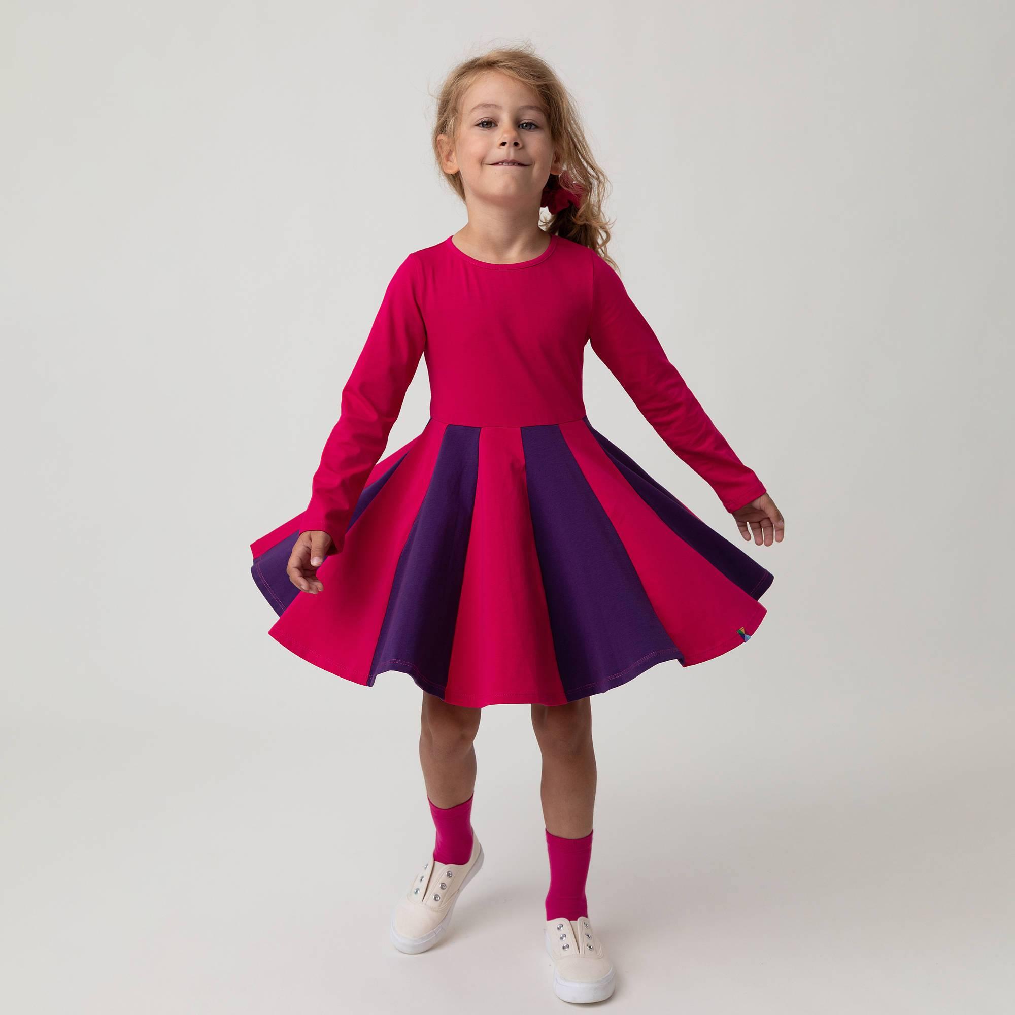 Pink - violet two-tone frill dress