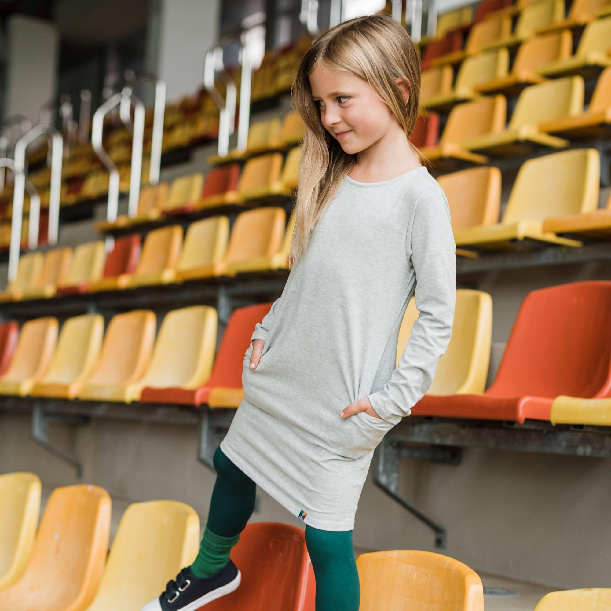 Grey melange dress with pockets