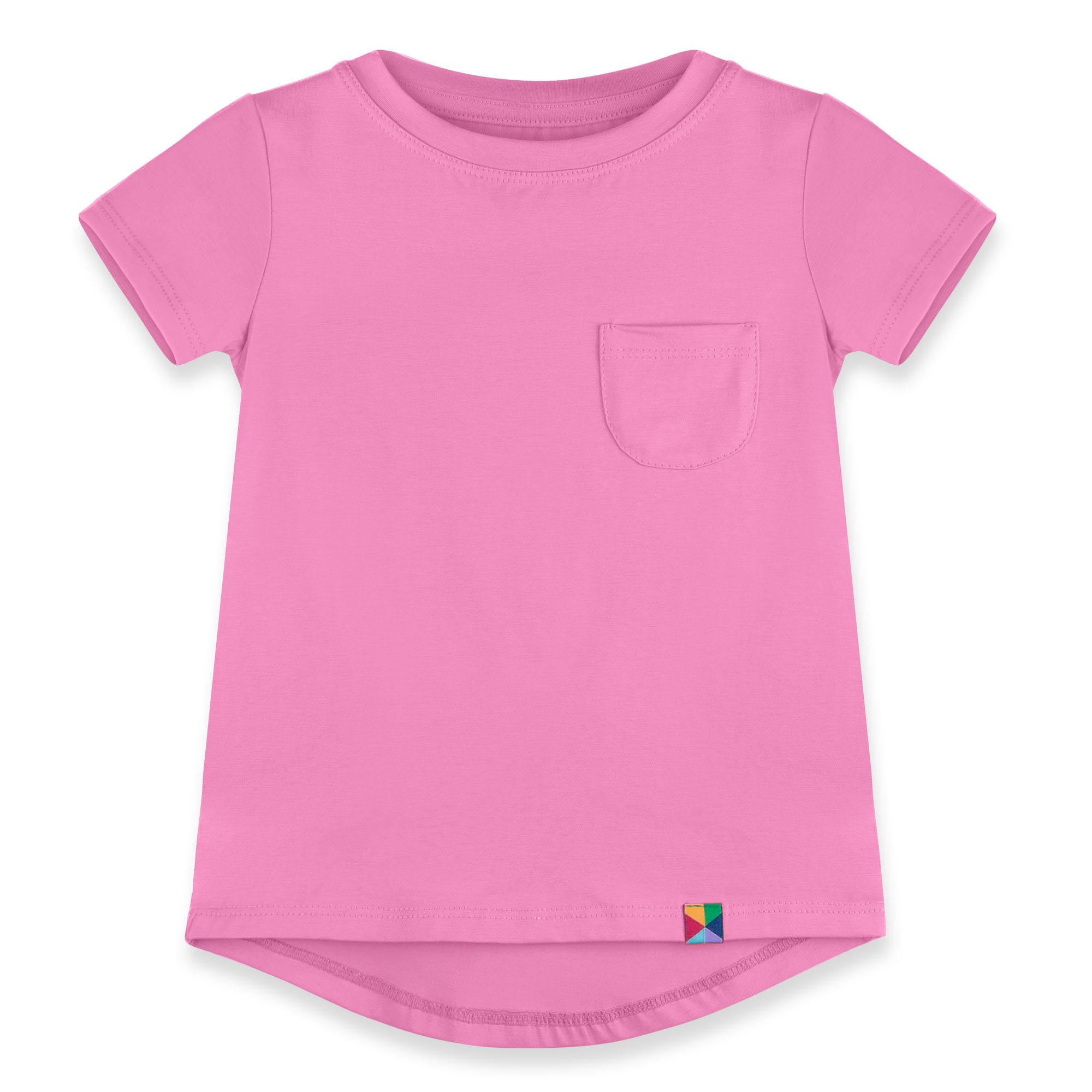 Pastel pink T-shirt with a pocket Junior