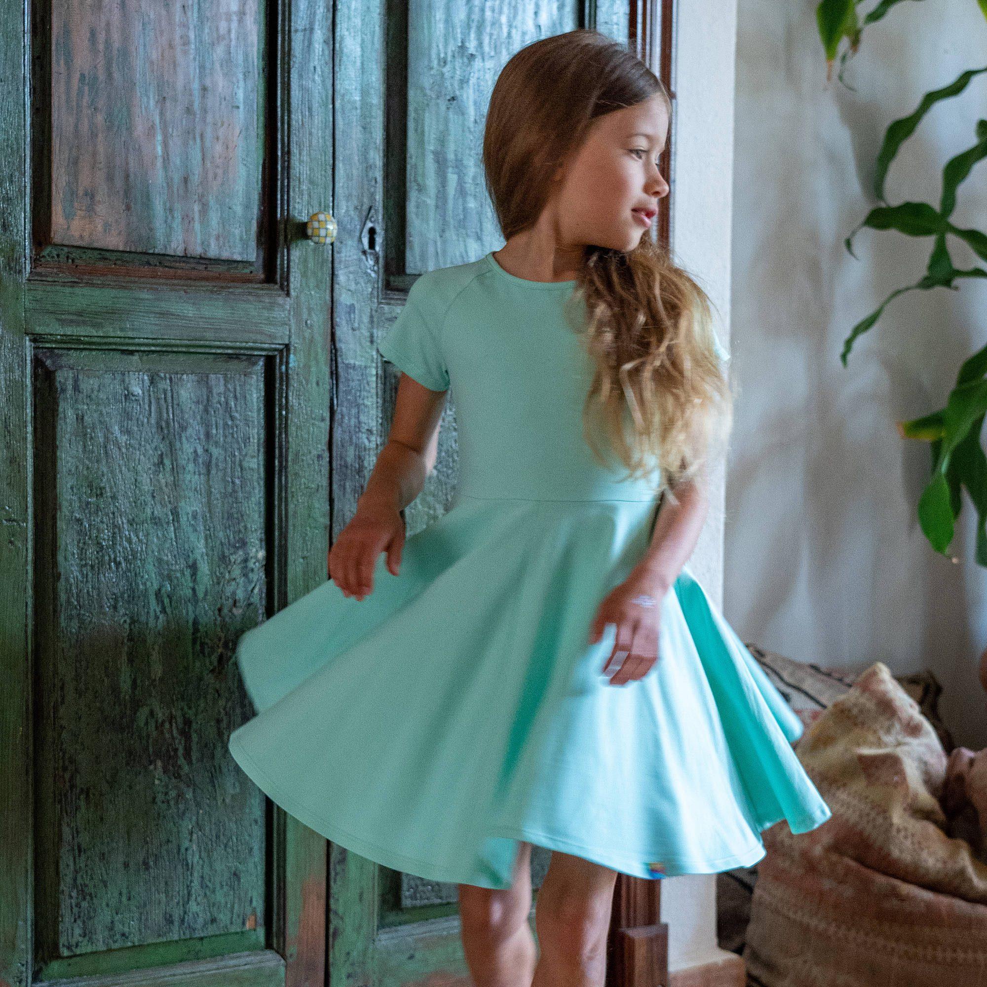 Mint short sleeve dress