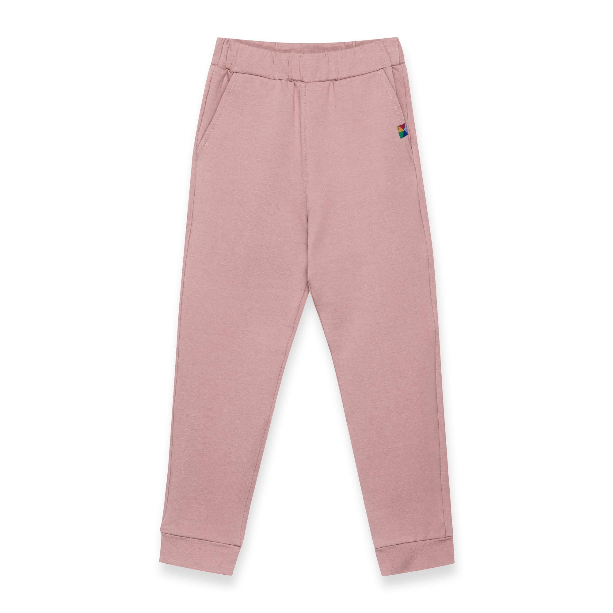 Pastel pink joggers with a back pocket