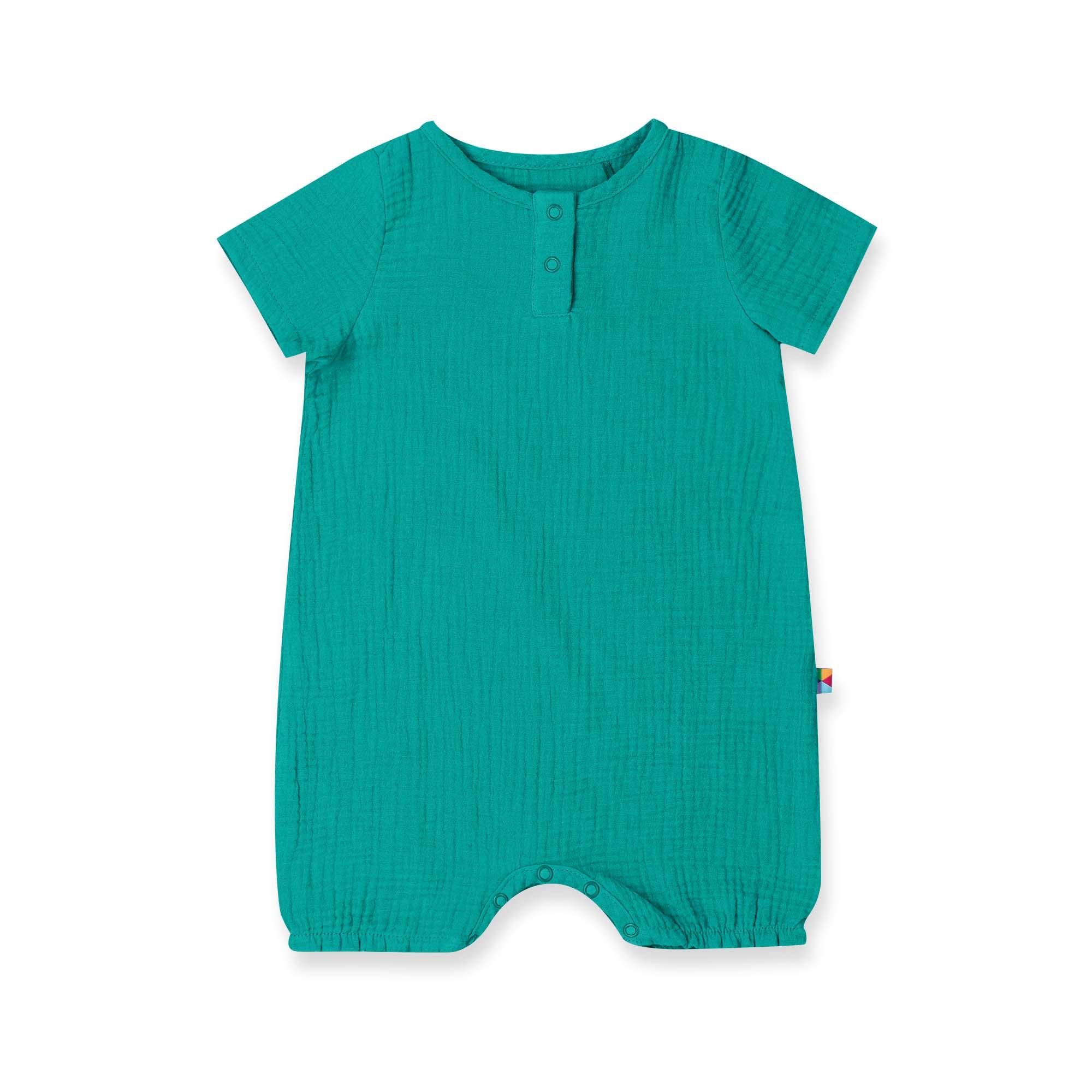 Turquoise muslin romper Baby