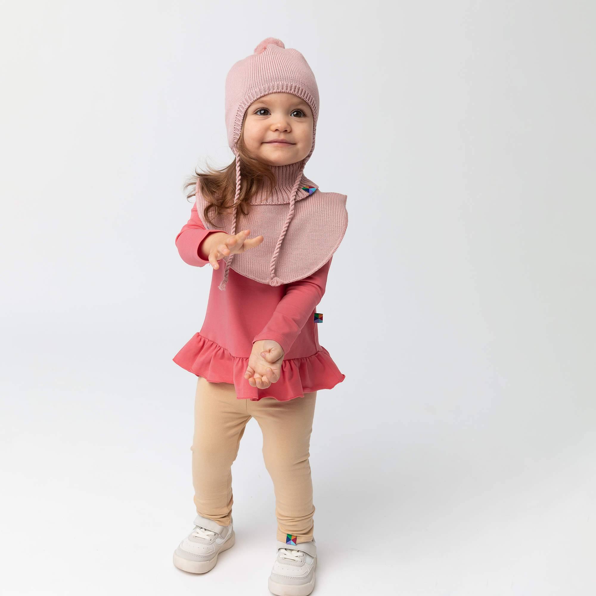 Pastel pink merino wool hat Baby