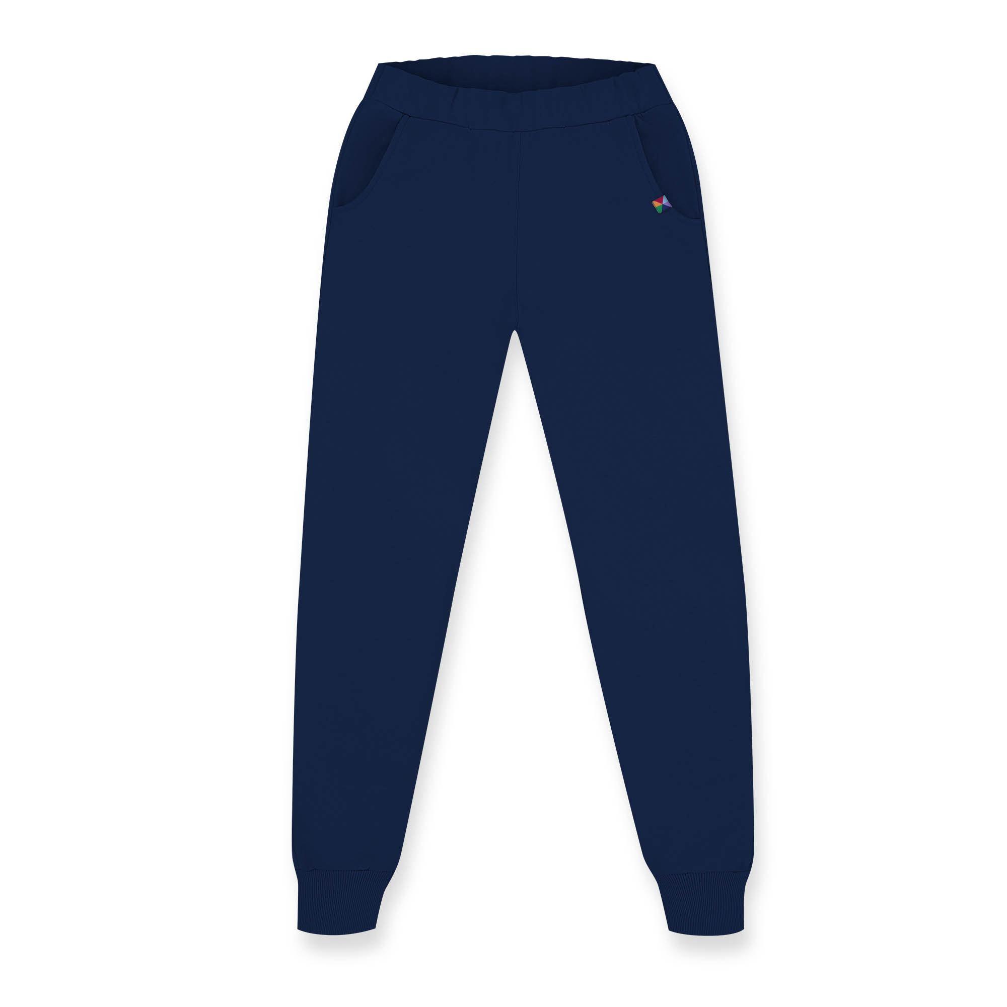 Navy blue ribbed sweatpants Women