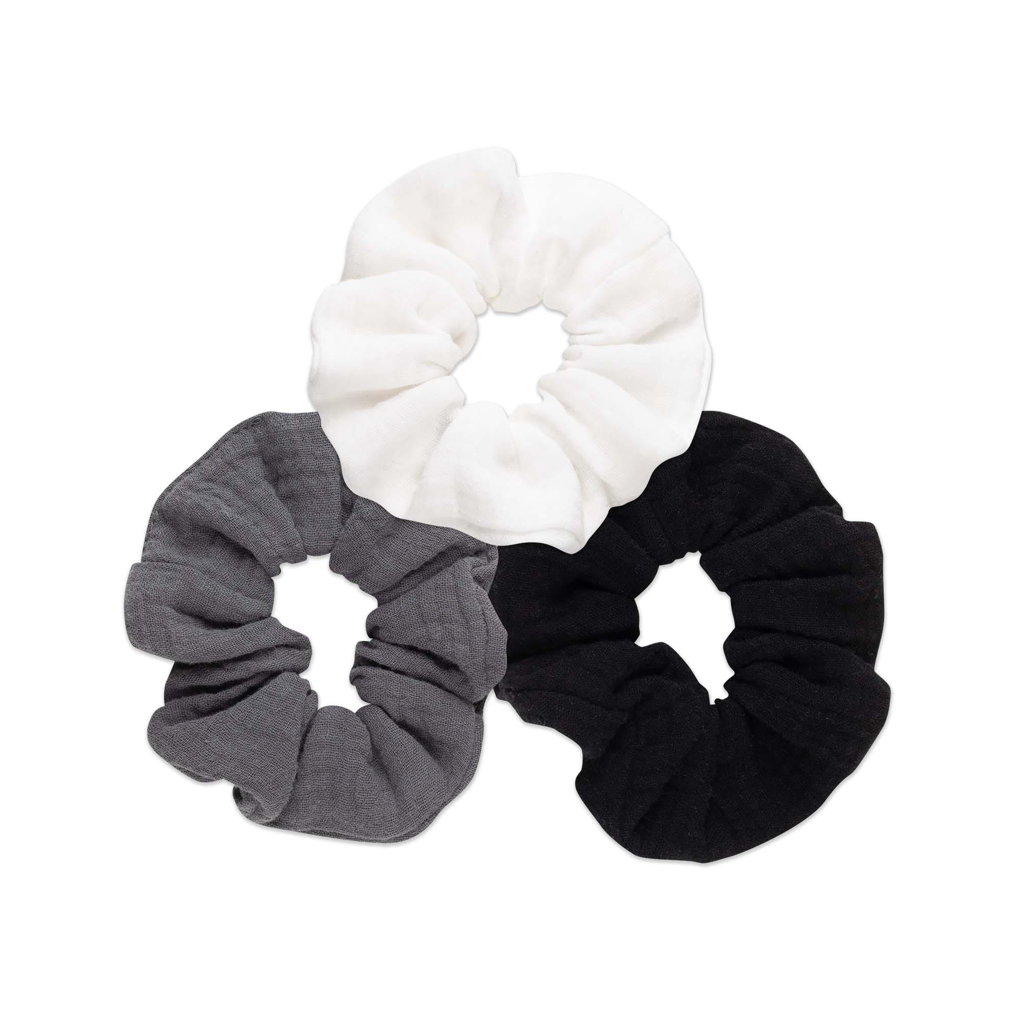 White muslin scrunchie set