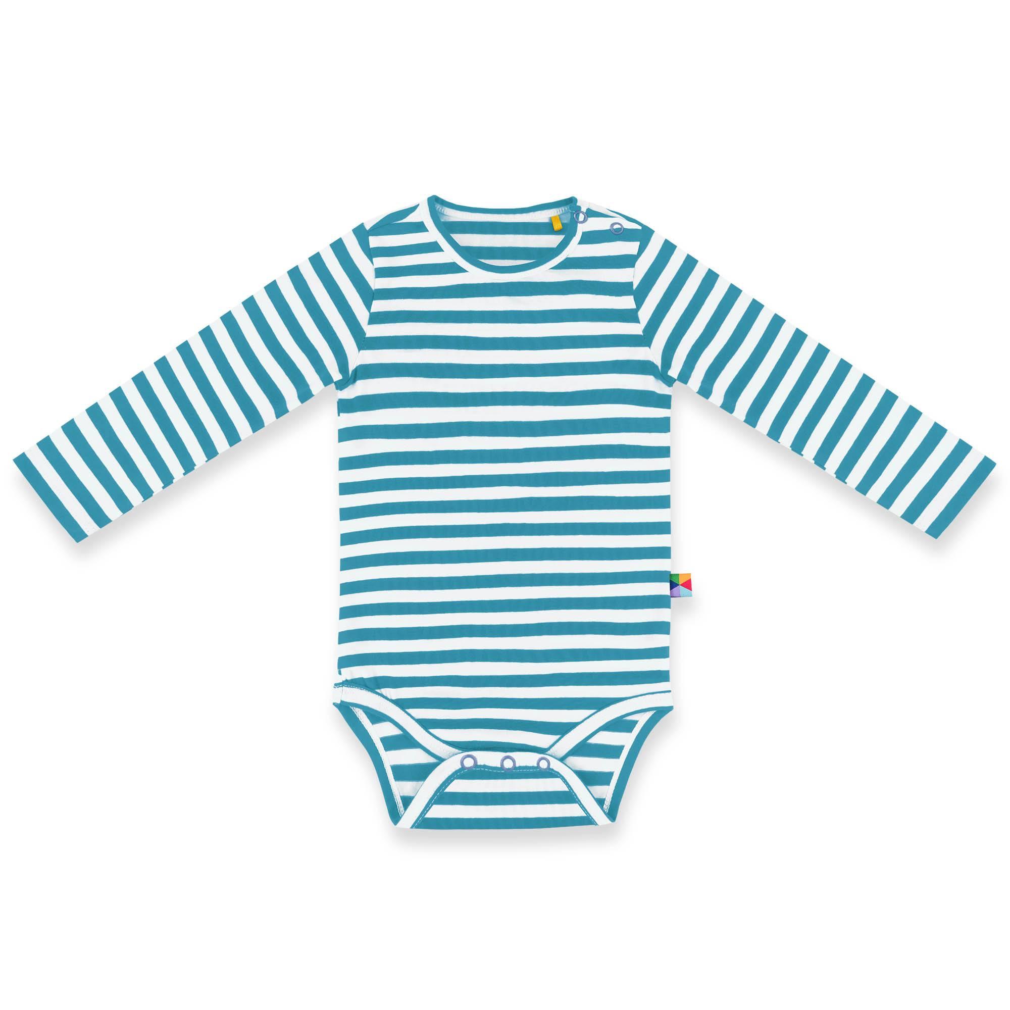 Turquoise stripes long sleeve bodysuit