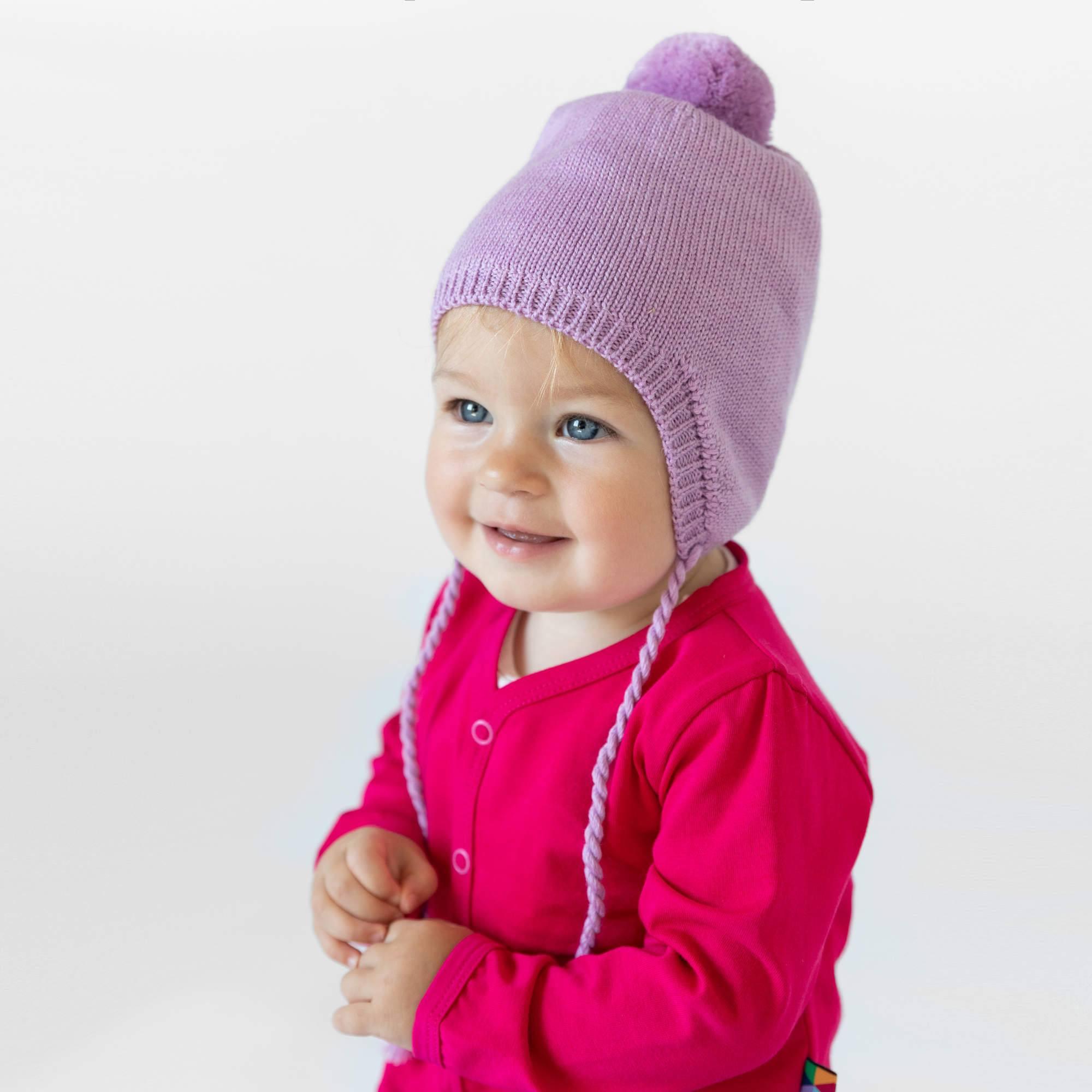 Light purple merino wool hat Baby