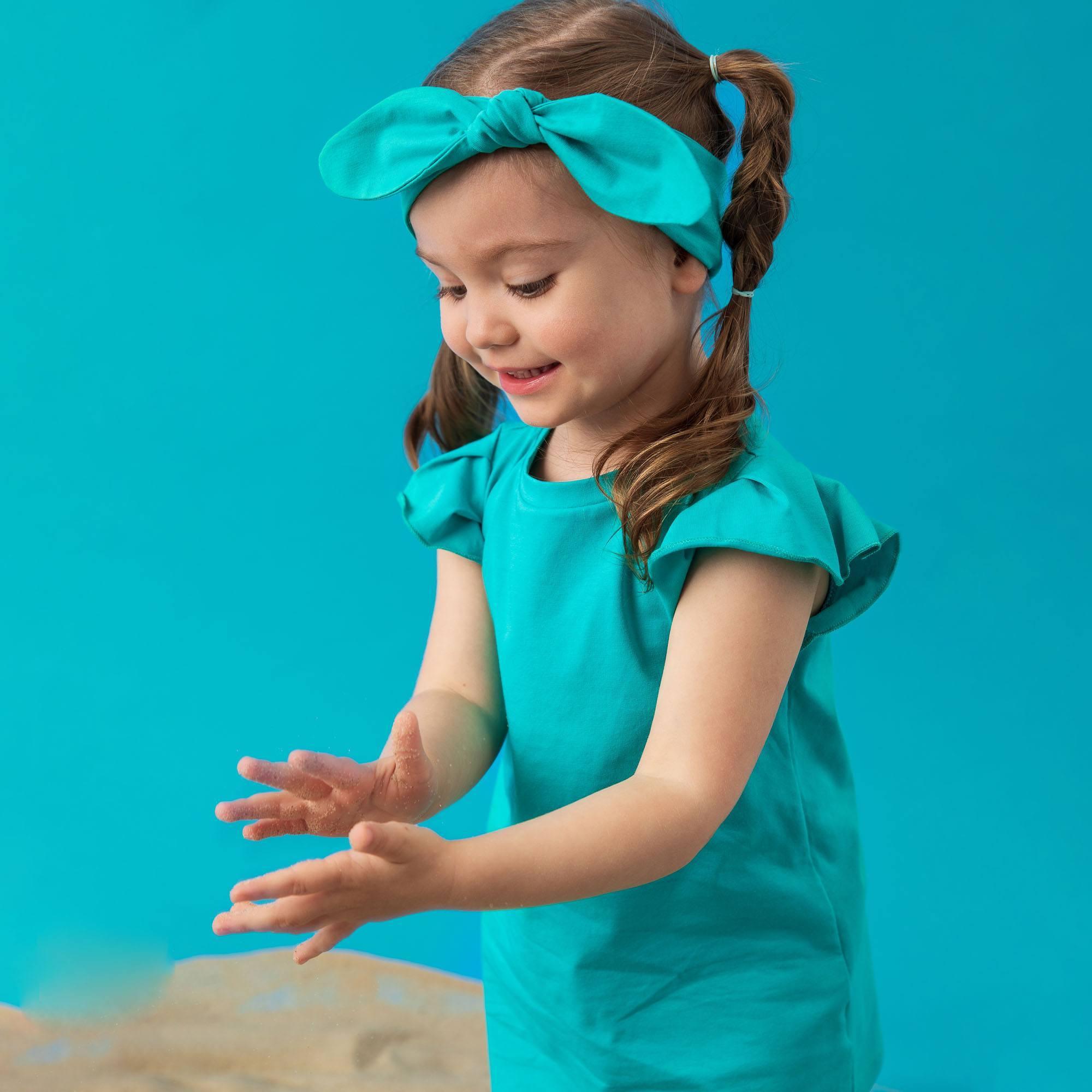 Turquoise short butterfly sleeve tunic Baby