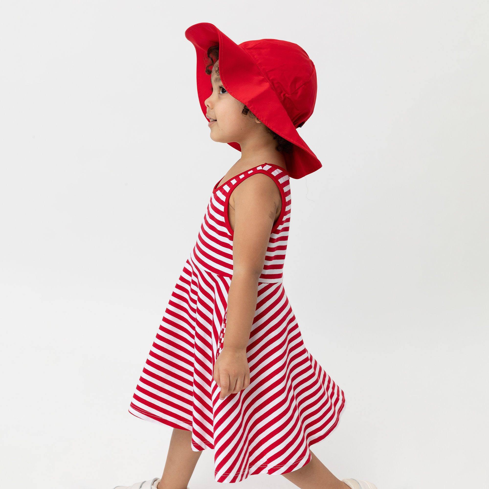 Red stripes striped sleeveless dress