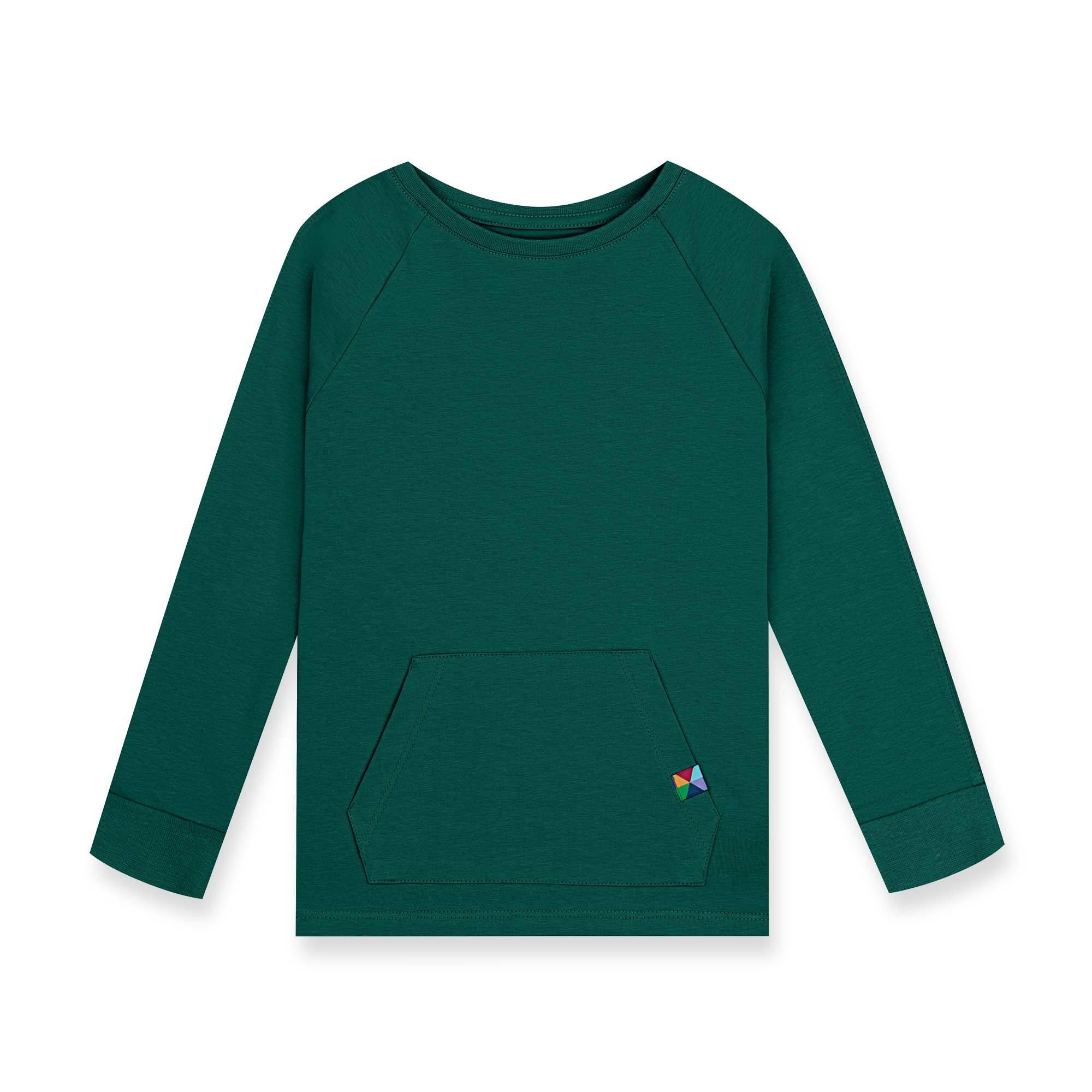 Bottle-green front pocket blouse