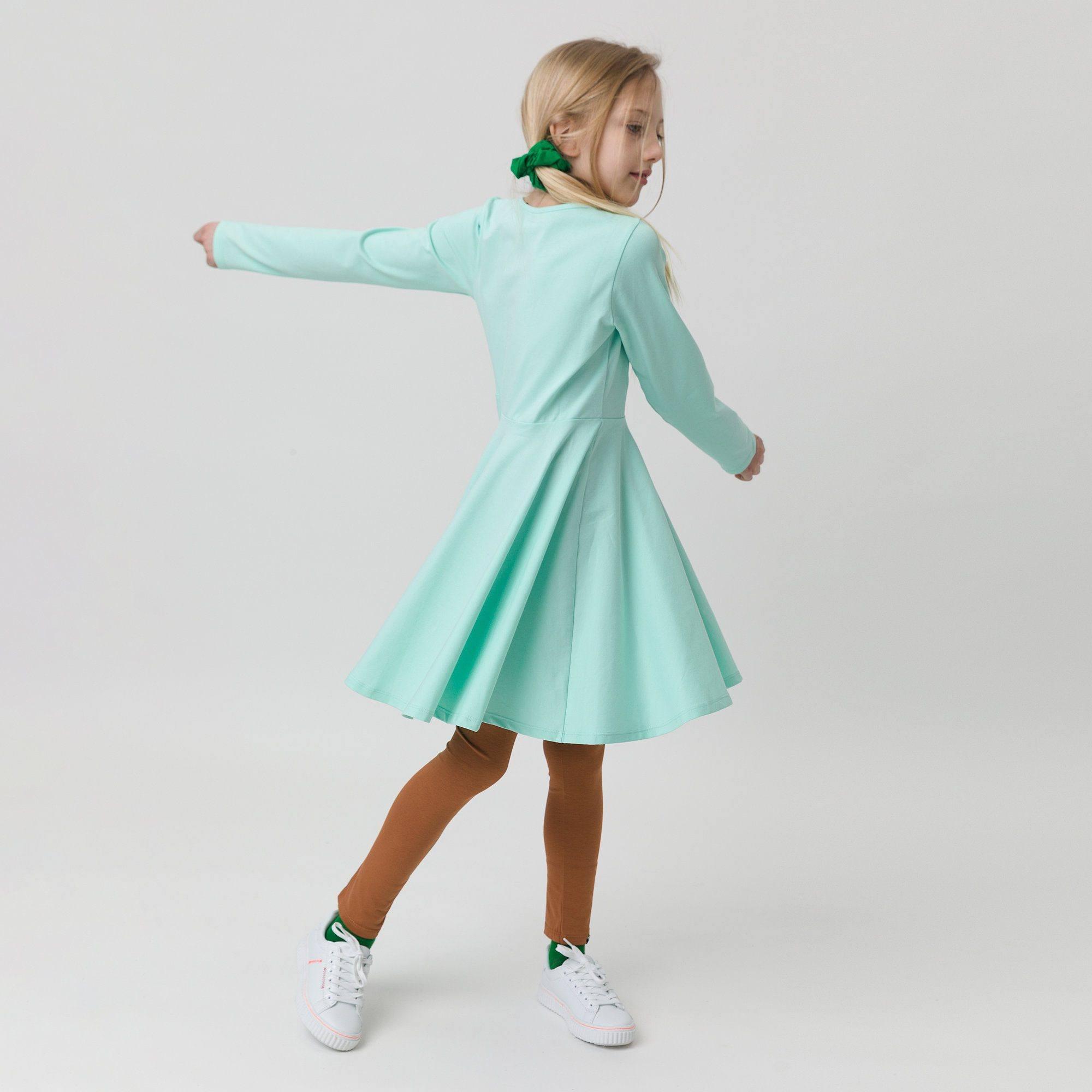 Mint long sleeve dress