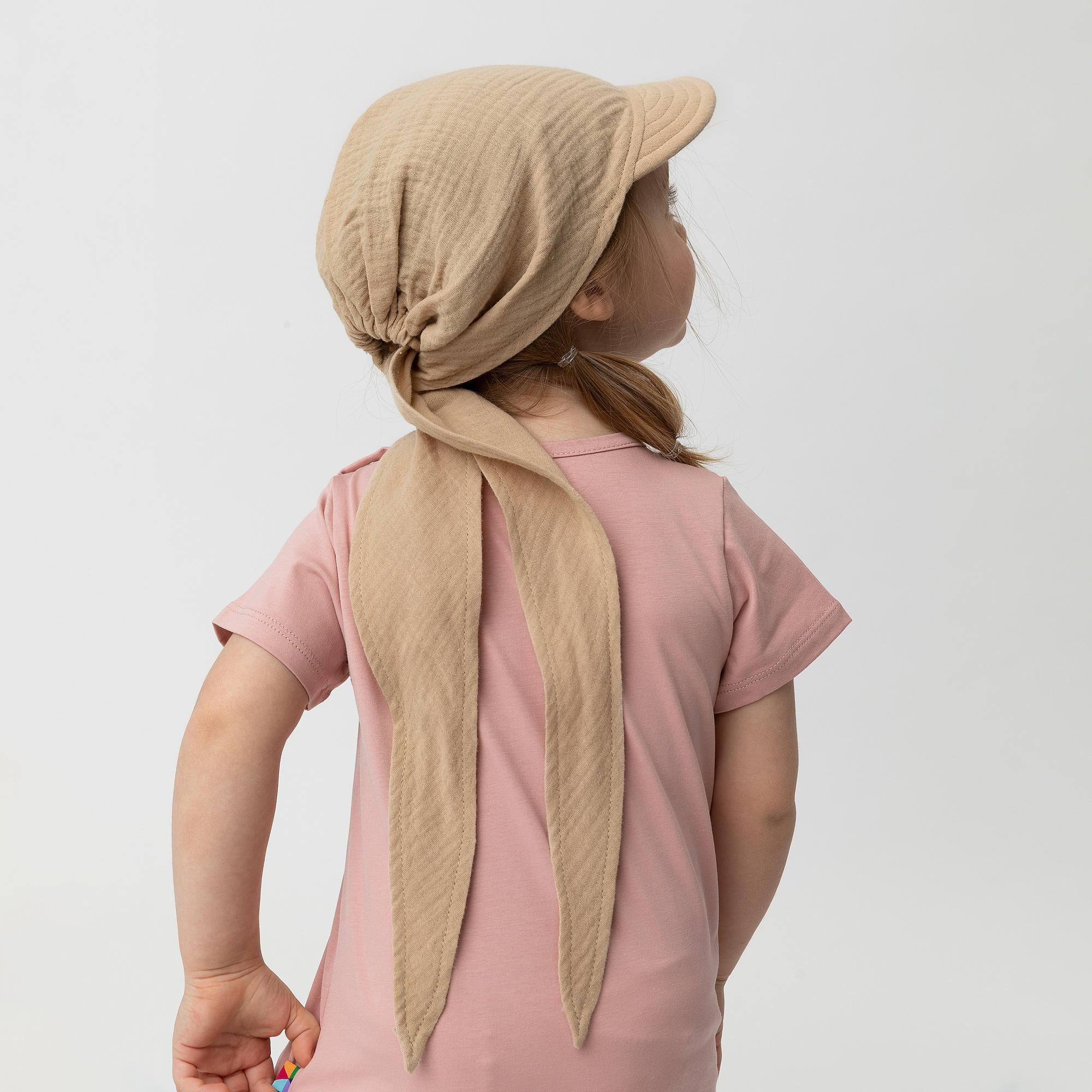 Beige muslin bandana hat