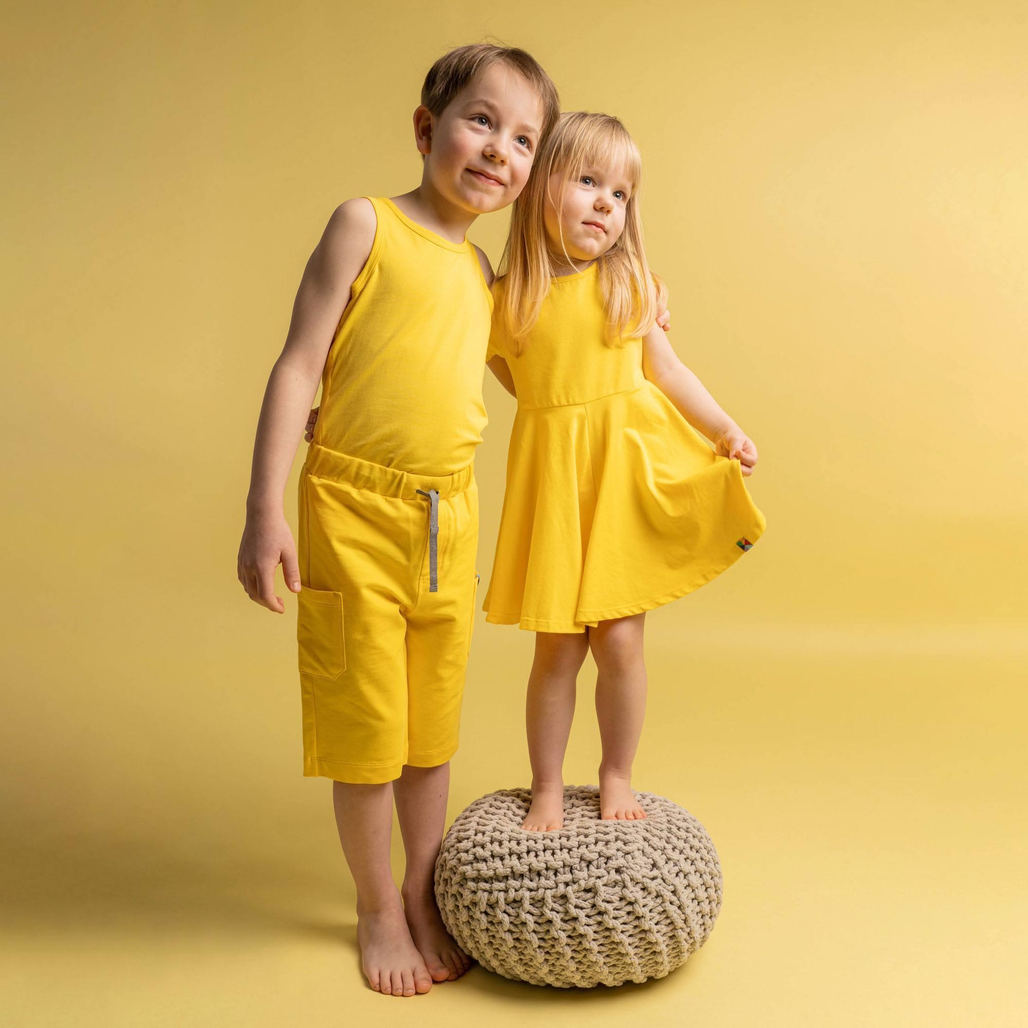 Yellow short sleeve dress