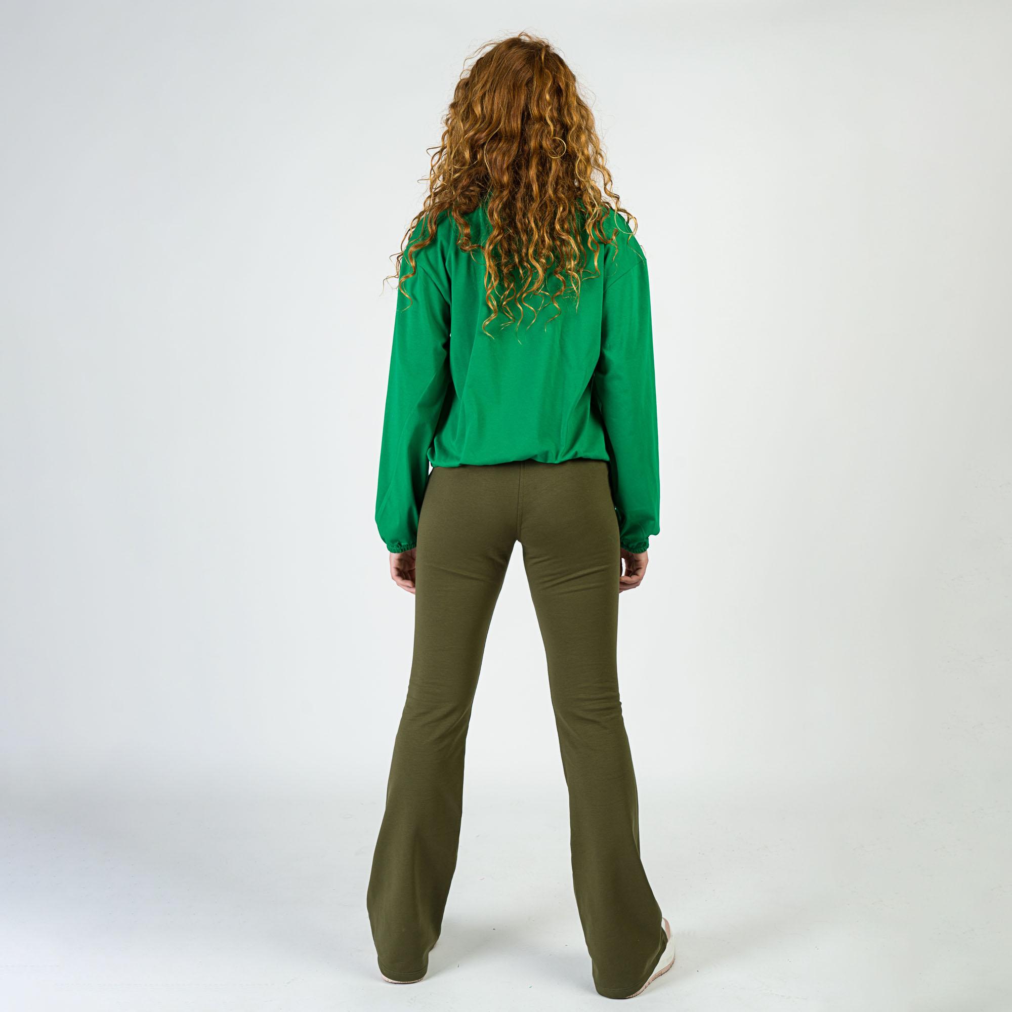 Green elastic hem blouse Junior