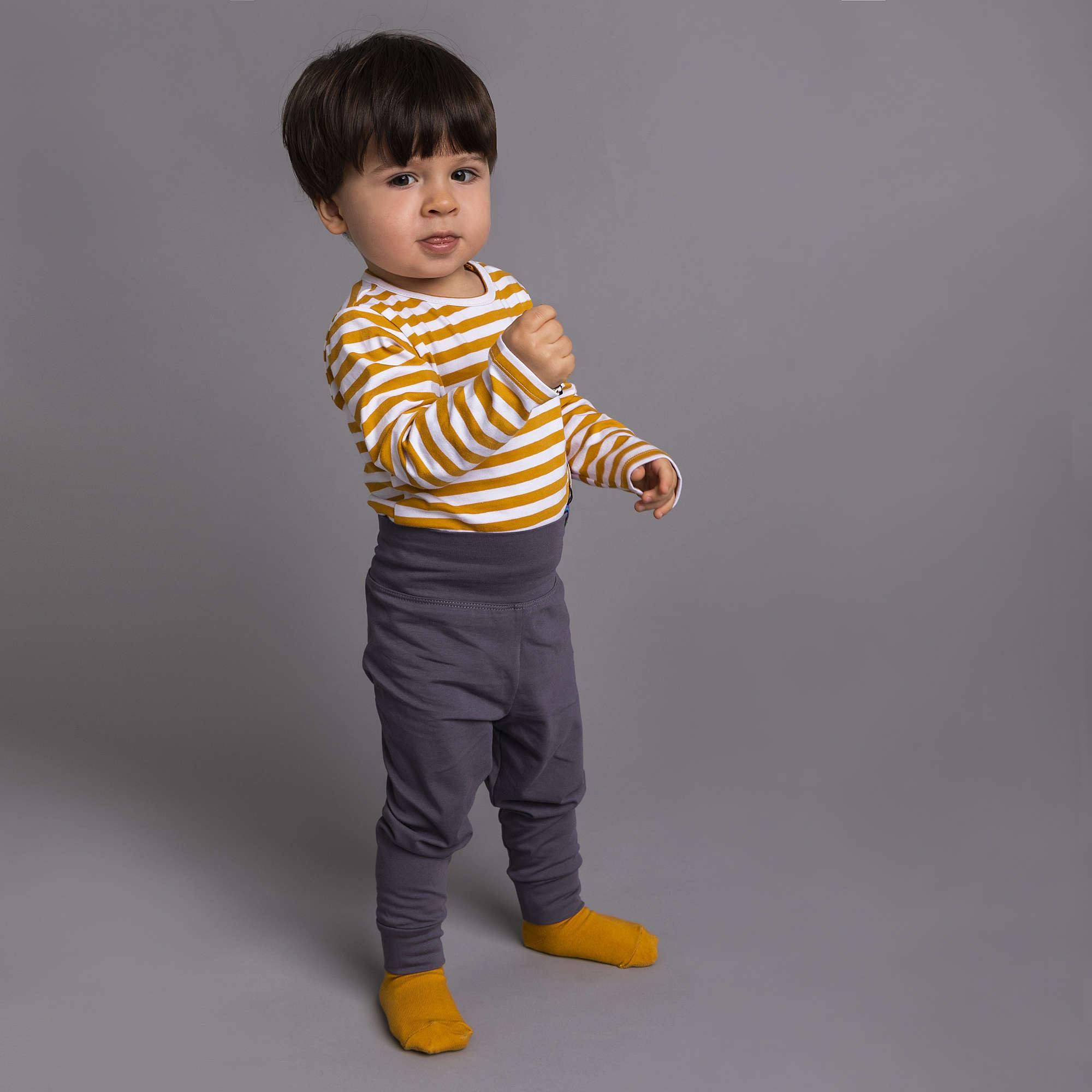 Mustard stripes long sleeve bodysuit