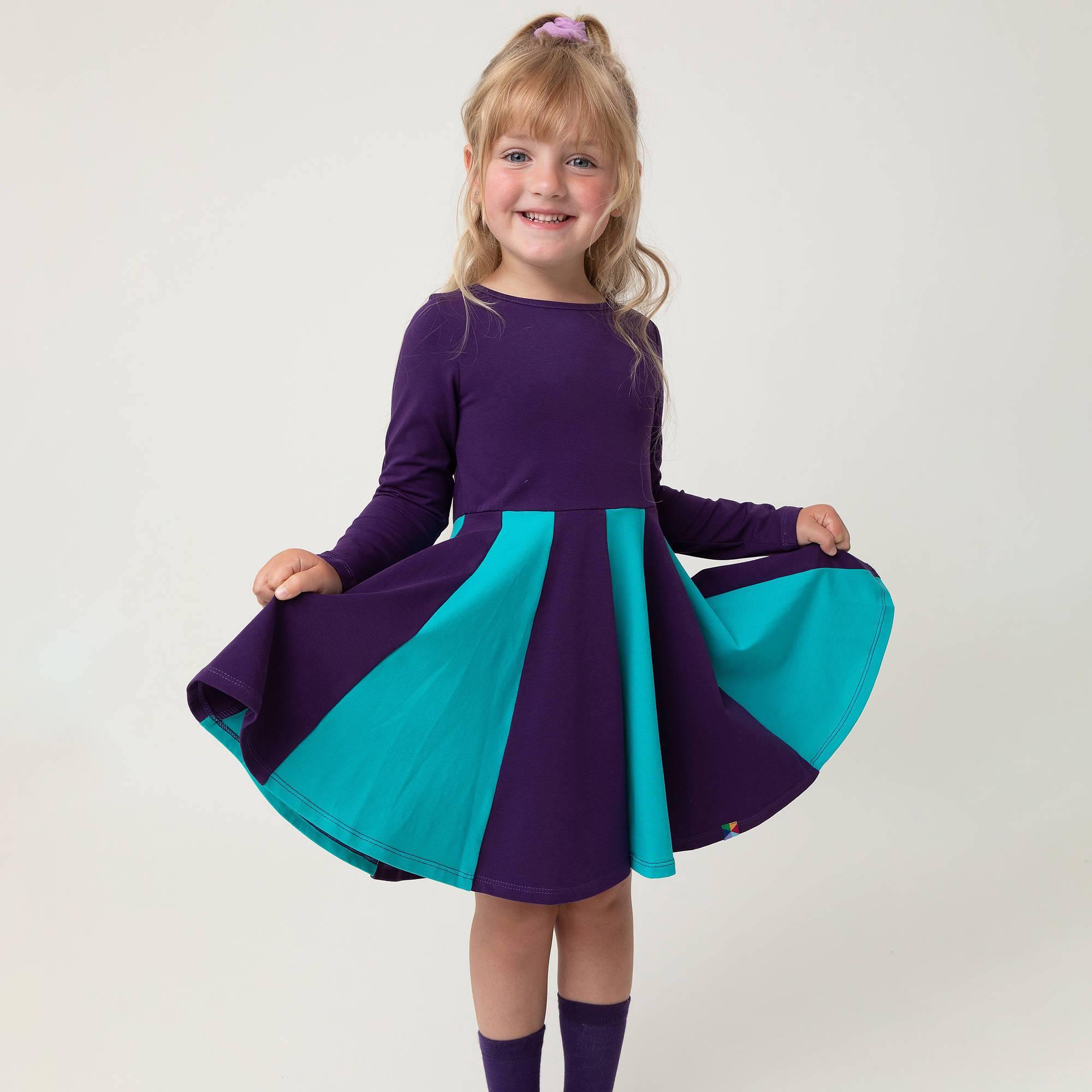 Violet - turquoise two-tone frill dress