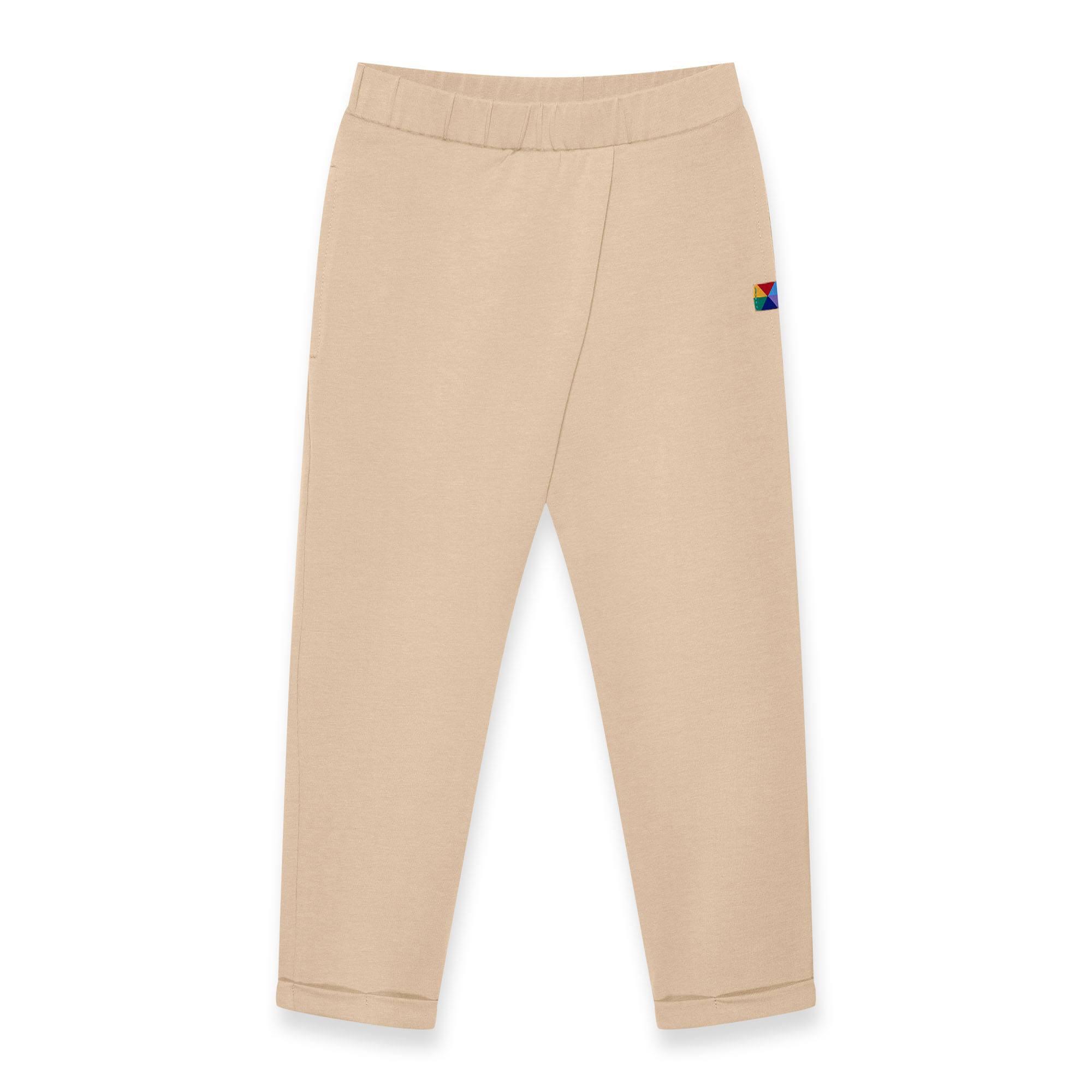 Beige pants with a pleat