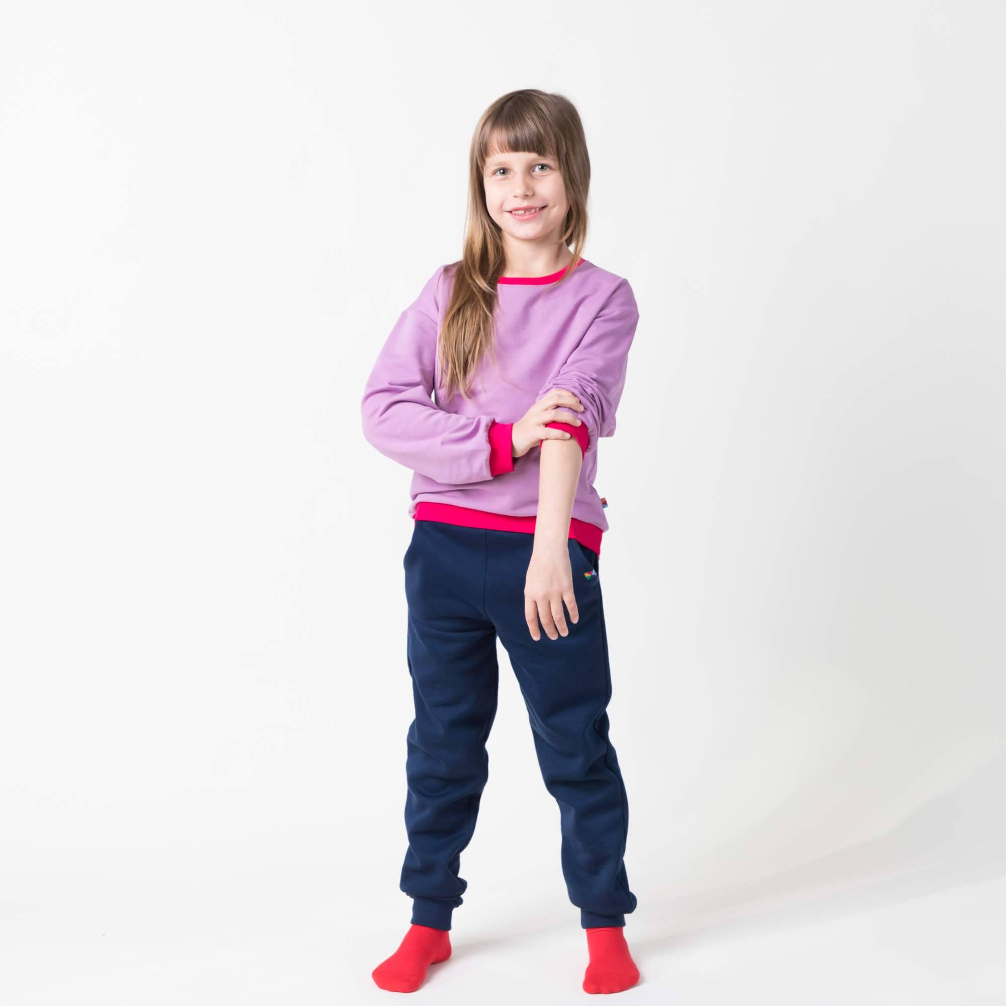 Navy blue fleece-lined joggers kids