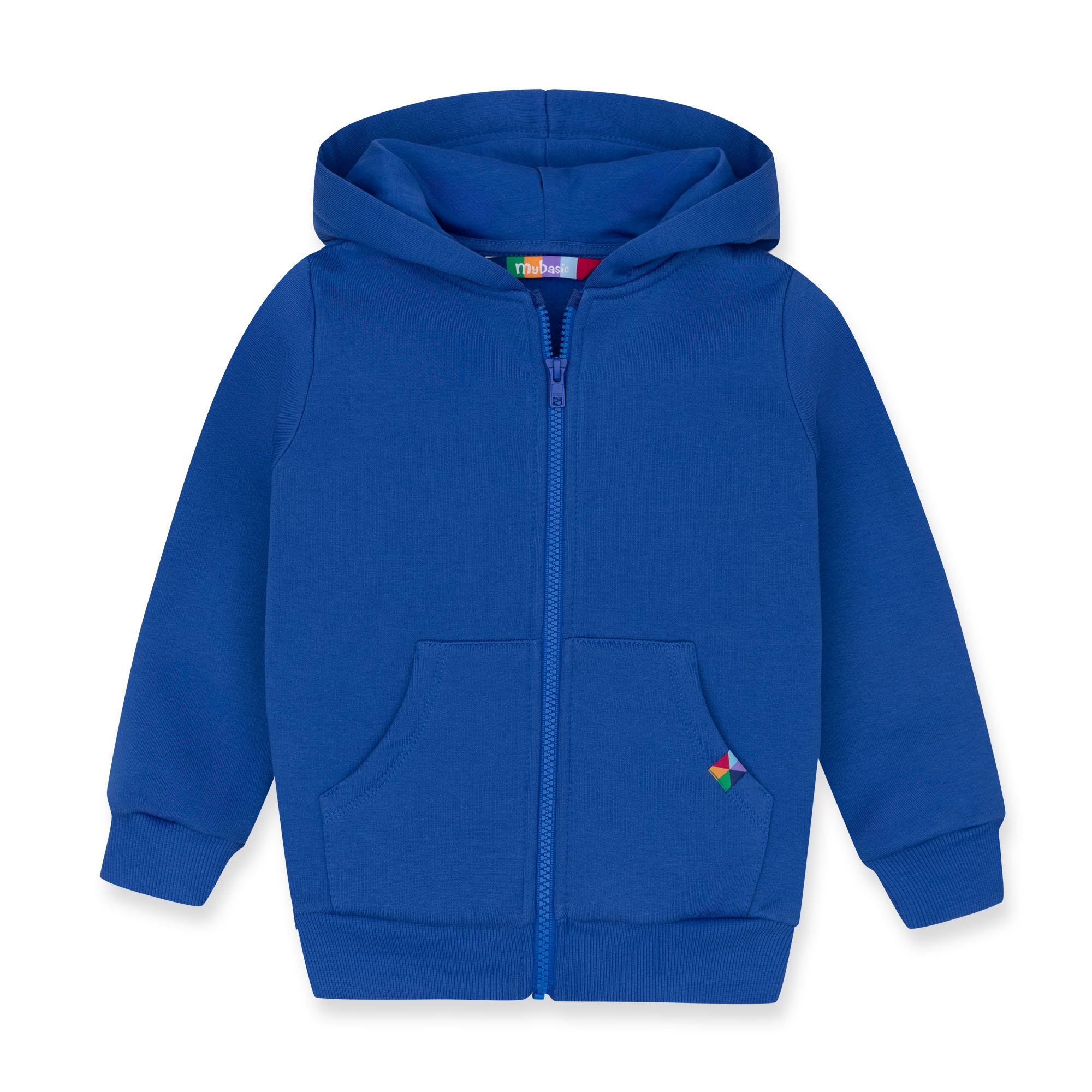 Blue zip-up fleece jacket