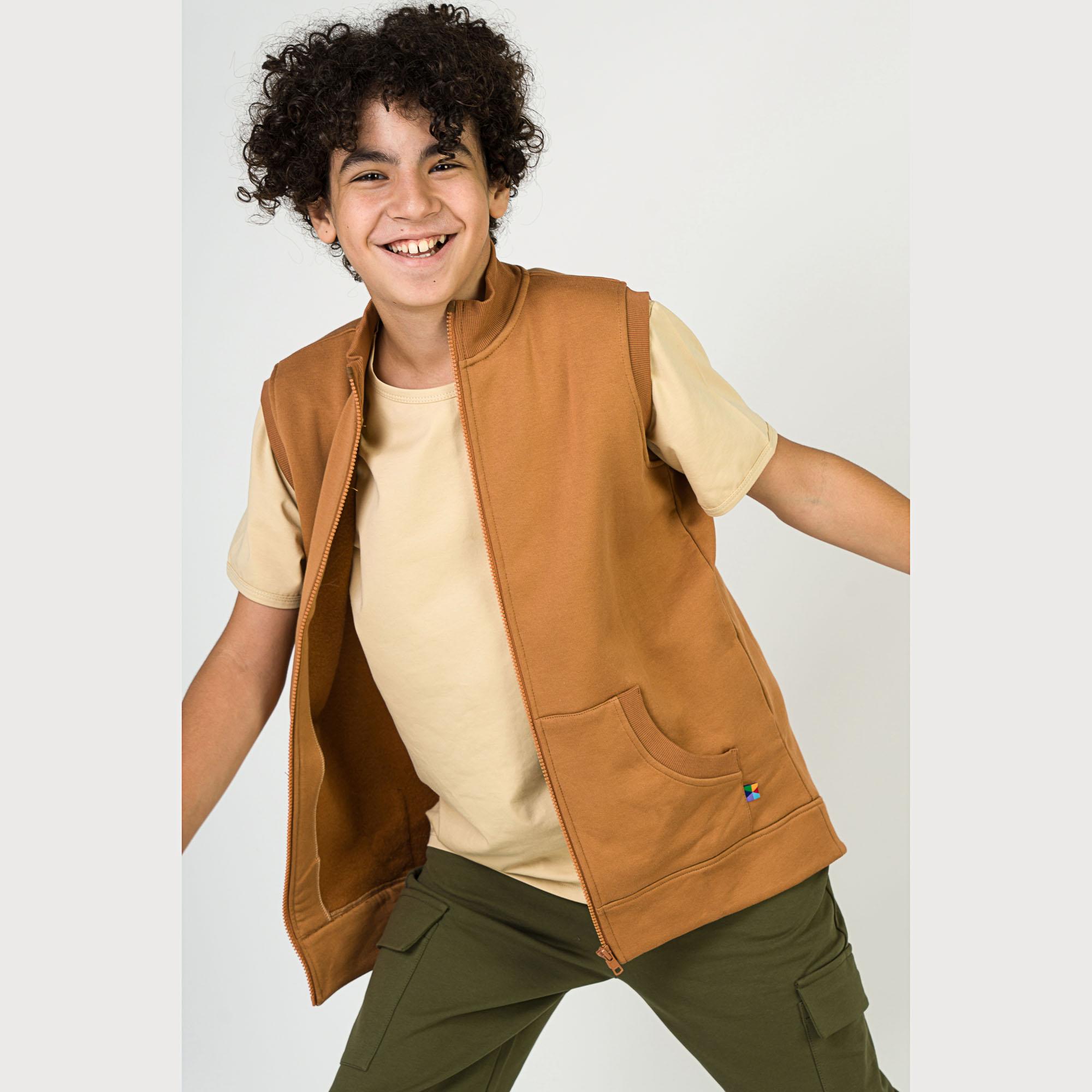 Caramel zip-up vest Junior