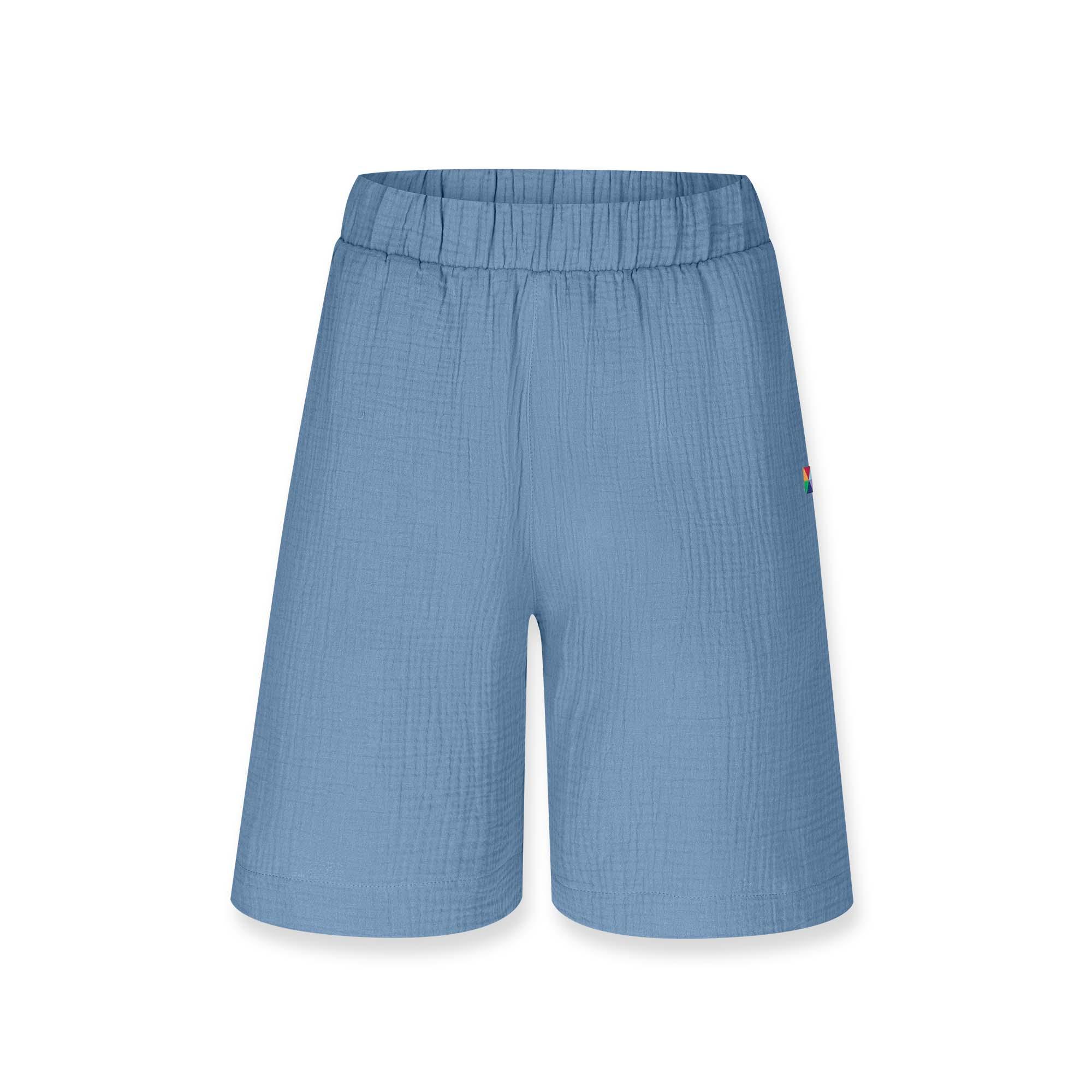 Sky blue muslin muslin shorts Women