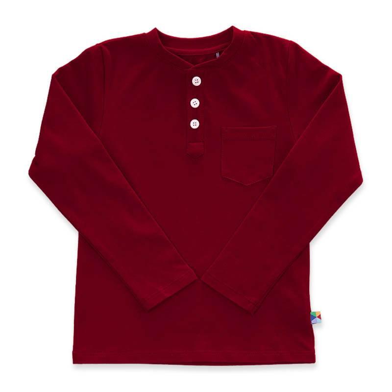 Burgundy henley longsleeve shirt