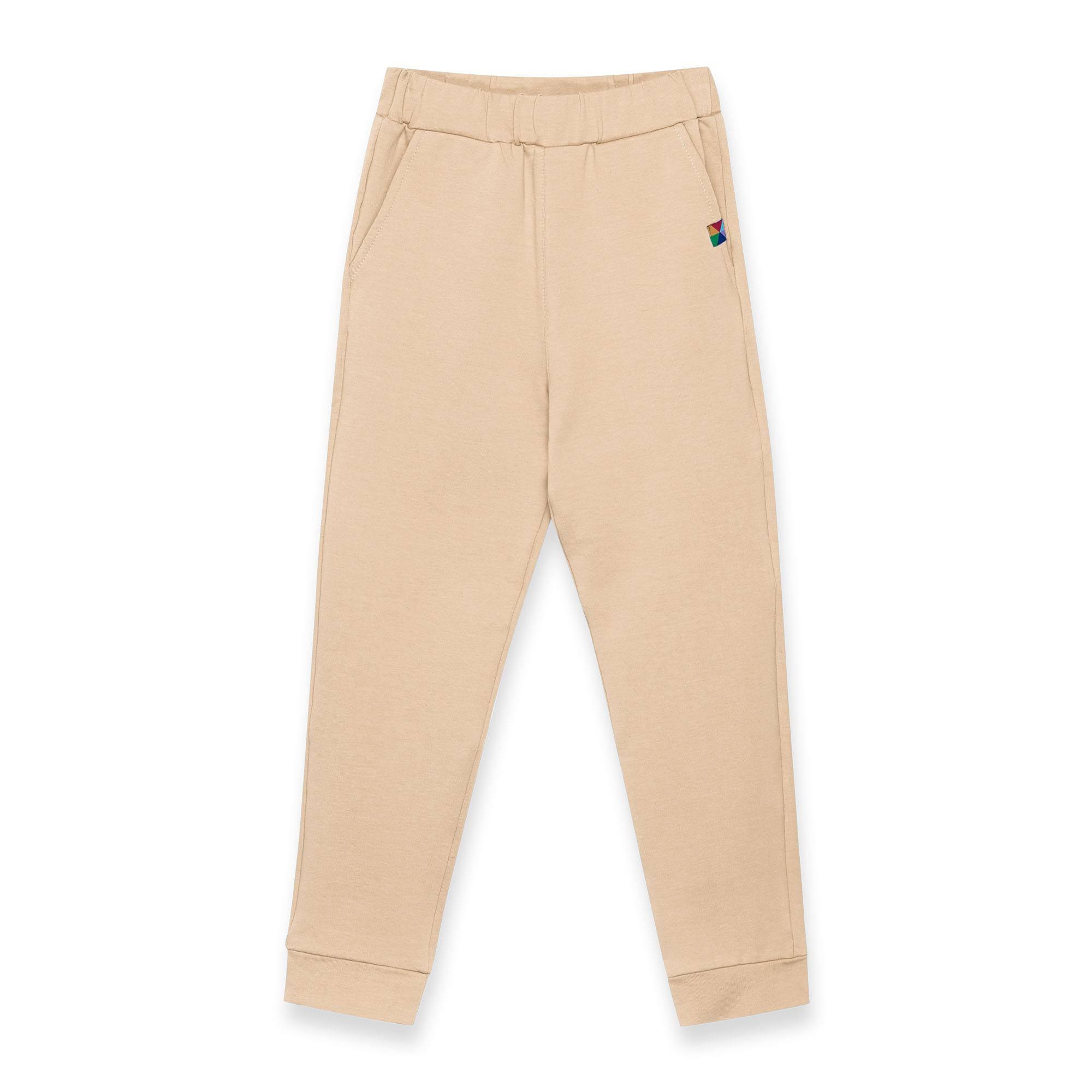 Beige joggers with a back pocket