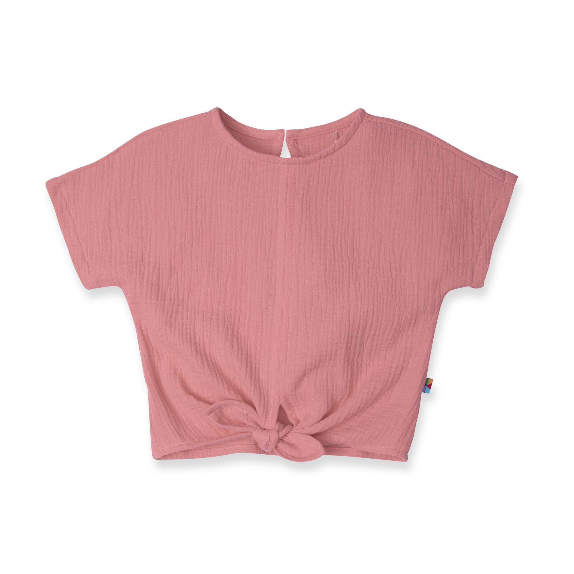 Pink muslin tied blouse