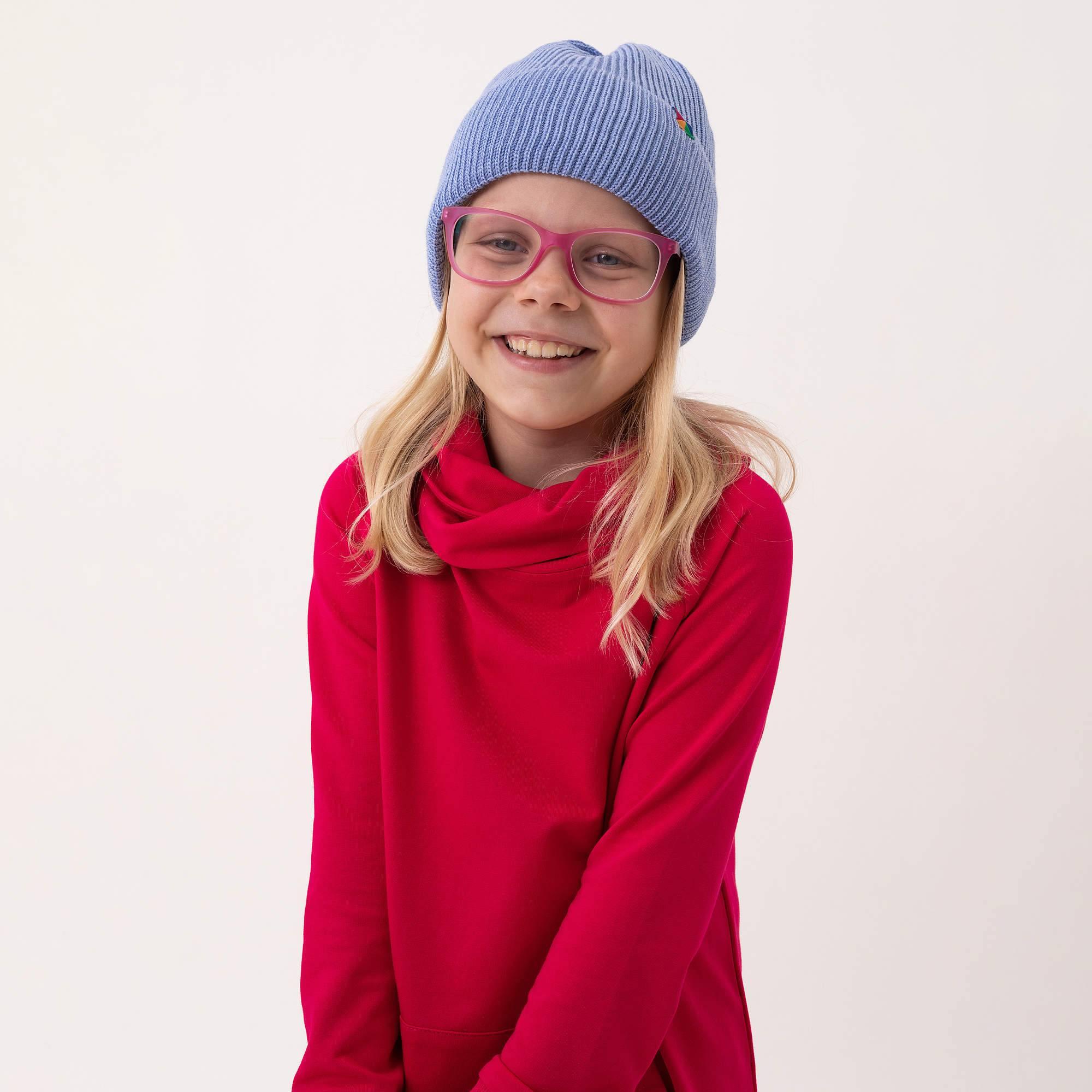 Sky blue merino wool hat kids