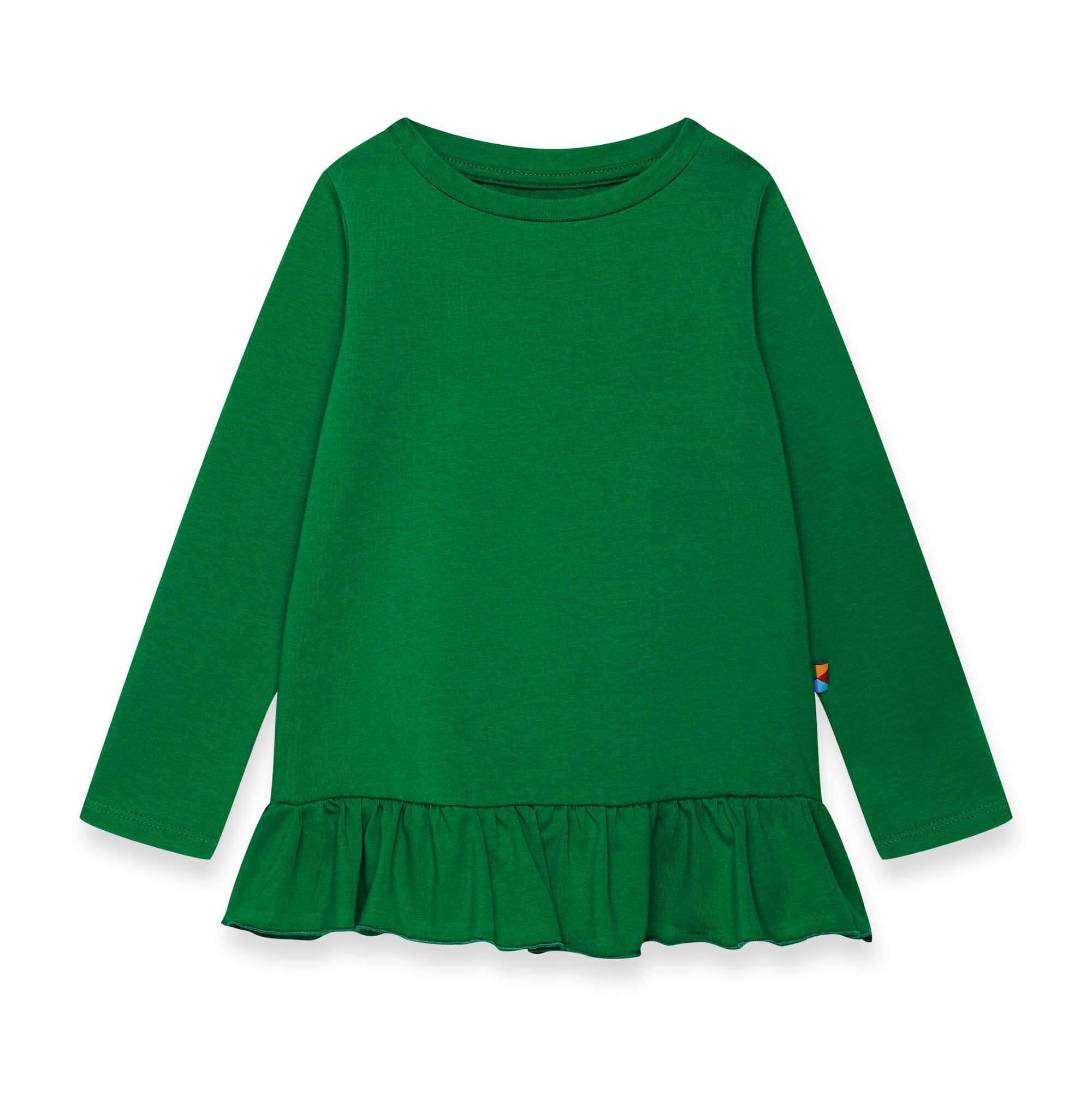 Green frill blouse