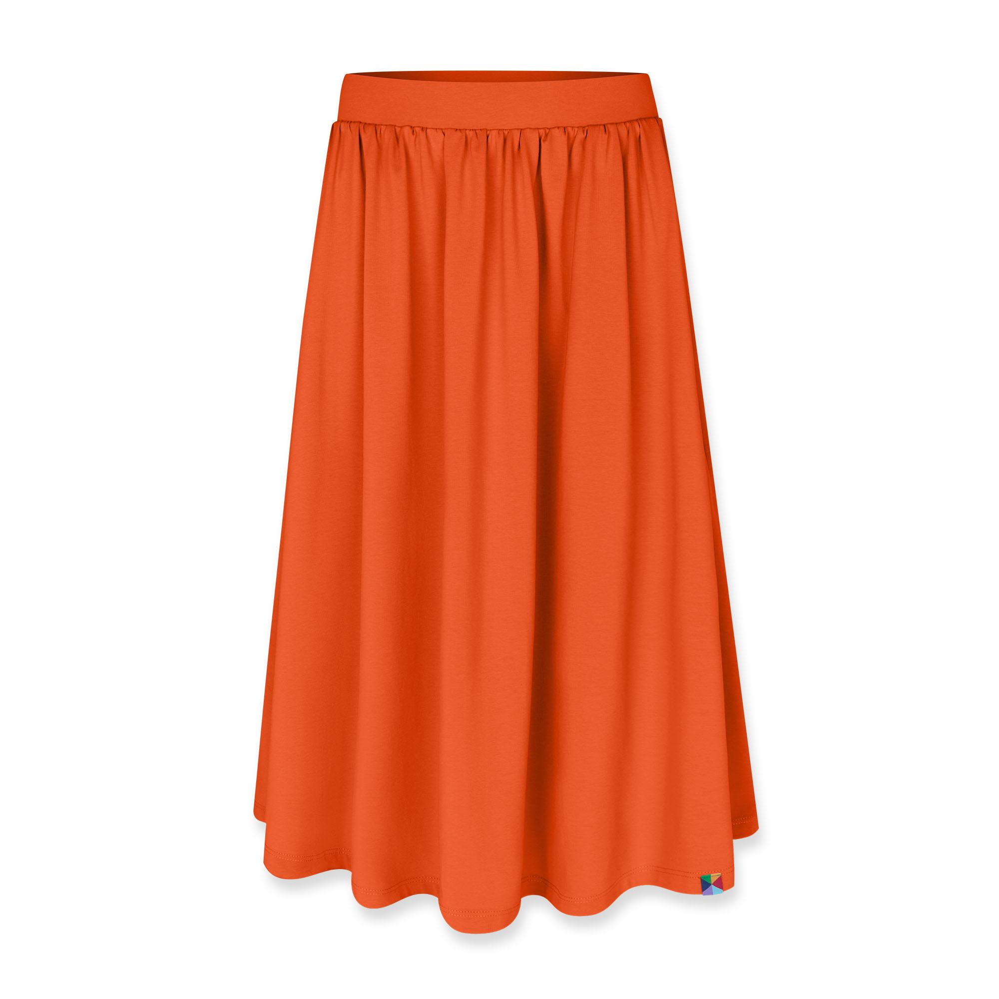 Orange midi skirt Women