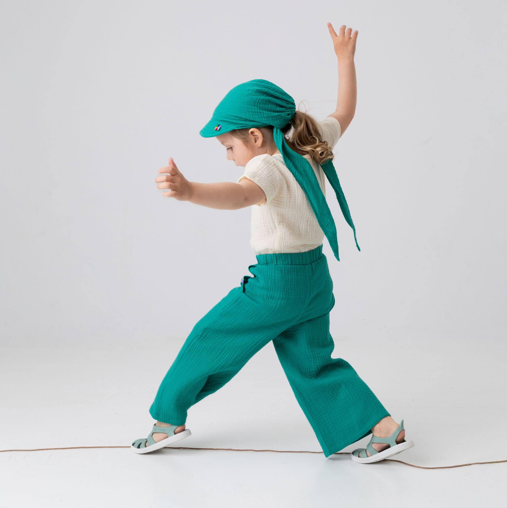 Turquoise muslin pants