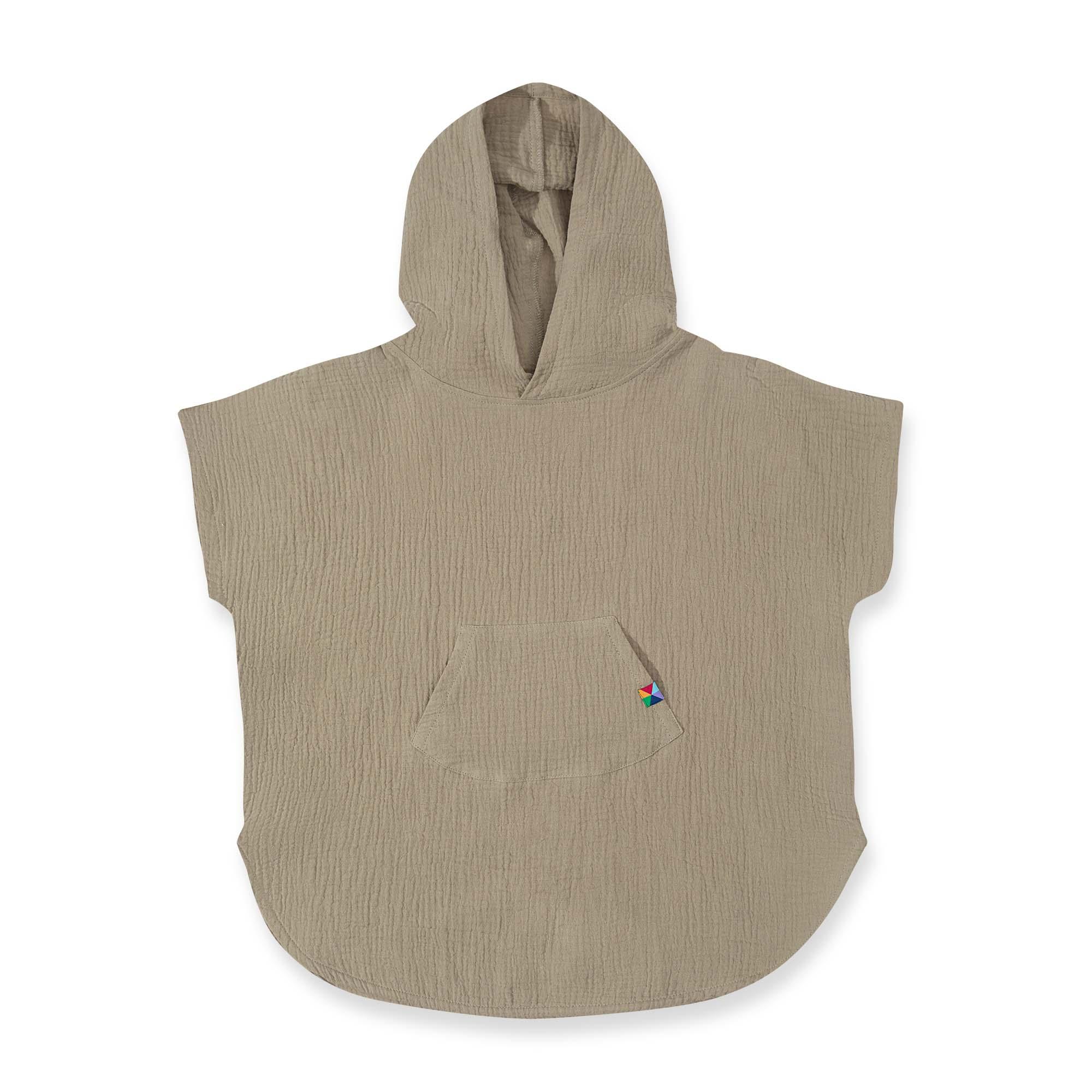 Dark beige muslin poncho