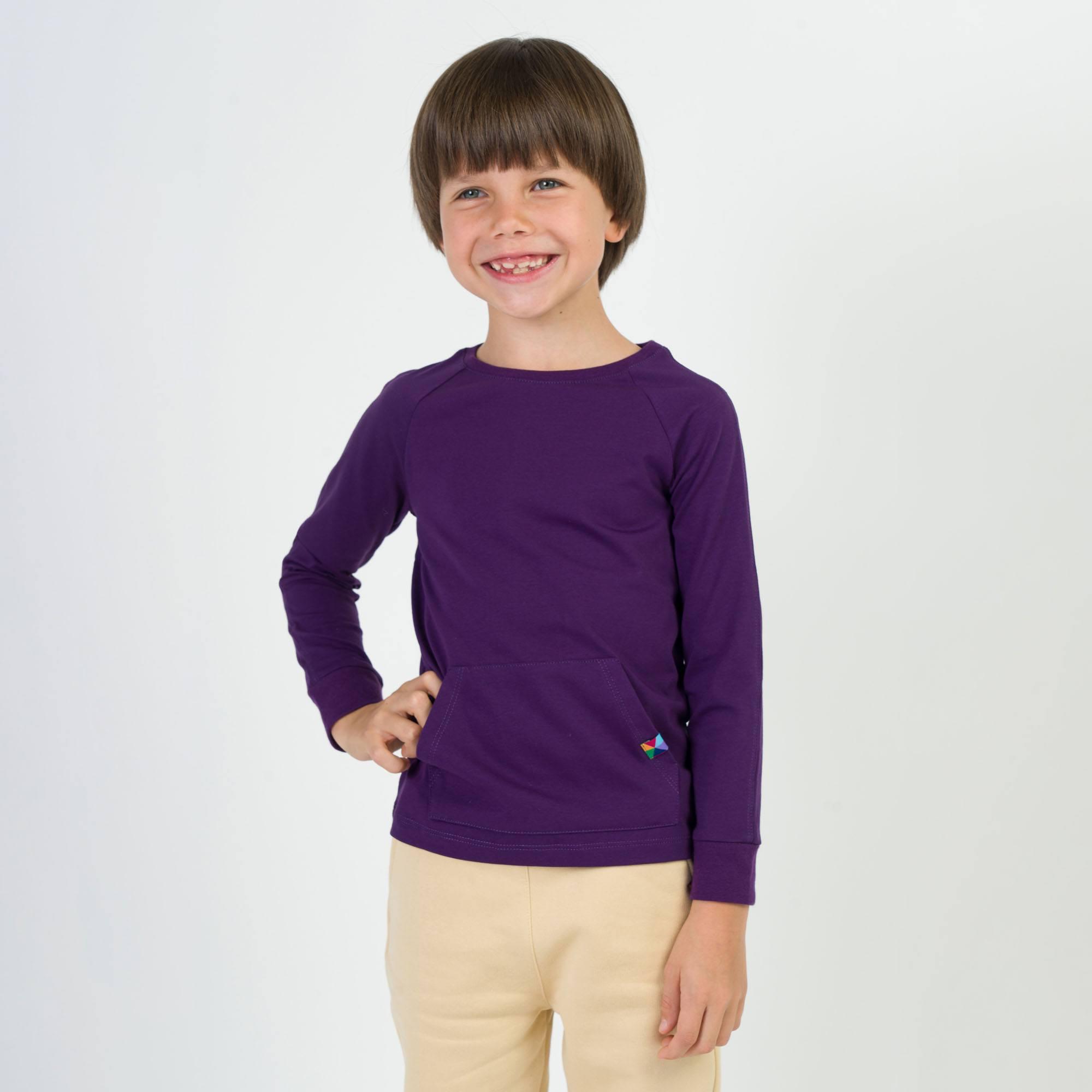 Violet front pocket blouse