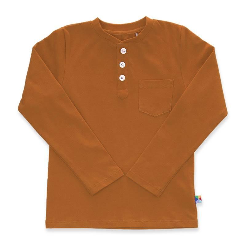 Caramel henley longsleeve shirt