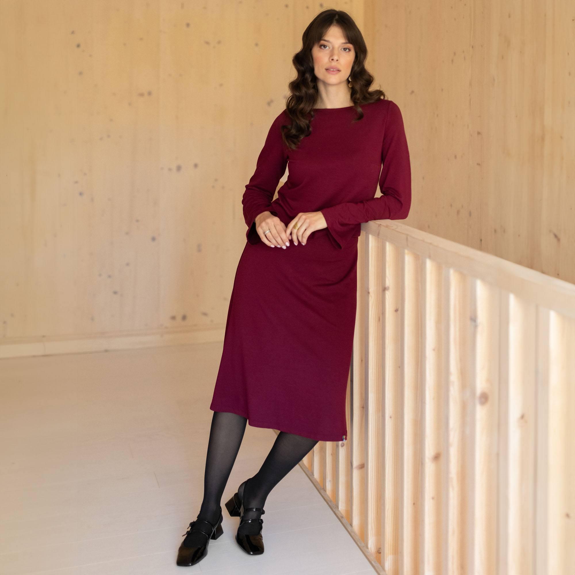 Burgundy cropped blouse Women