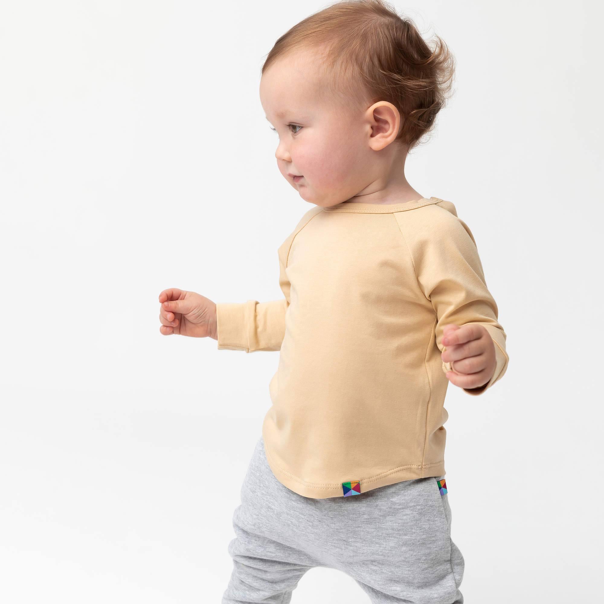 Grey melange fleece-lined joggers Baby