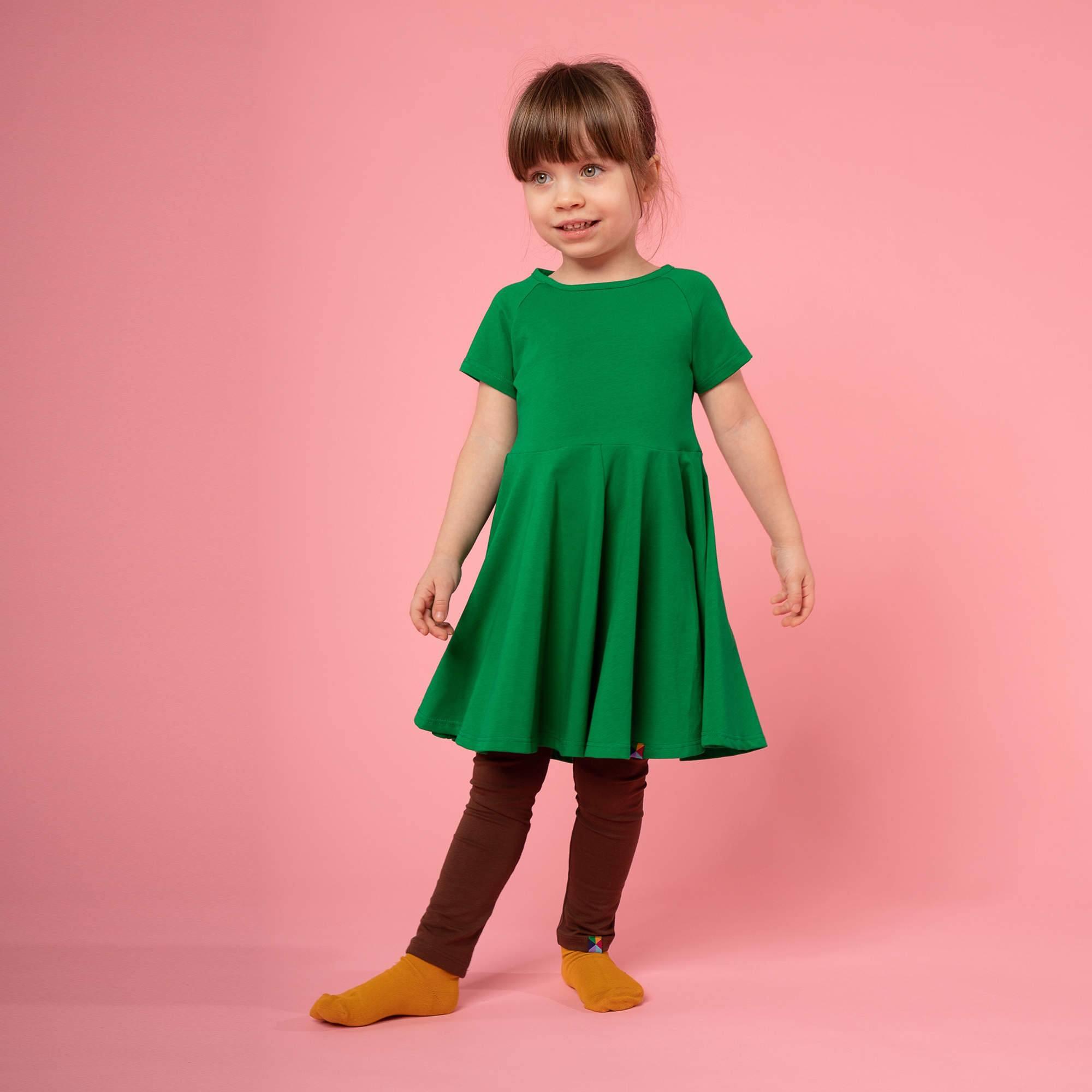 Green short sleeve dress