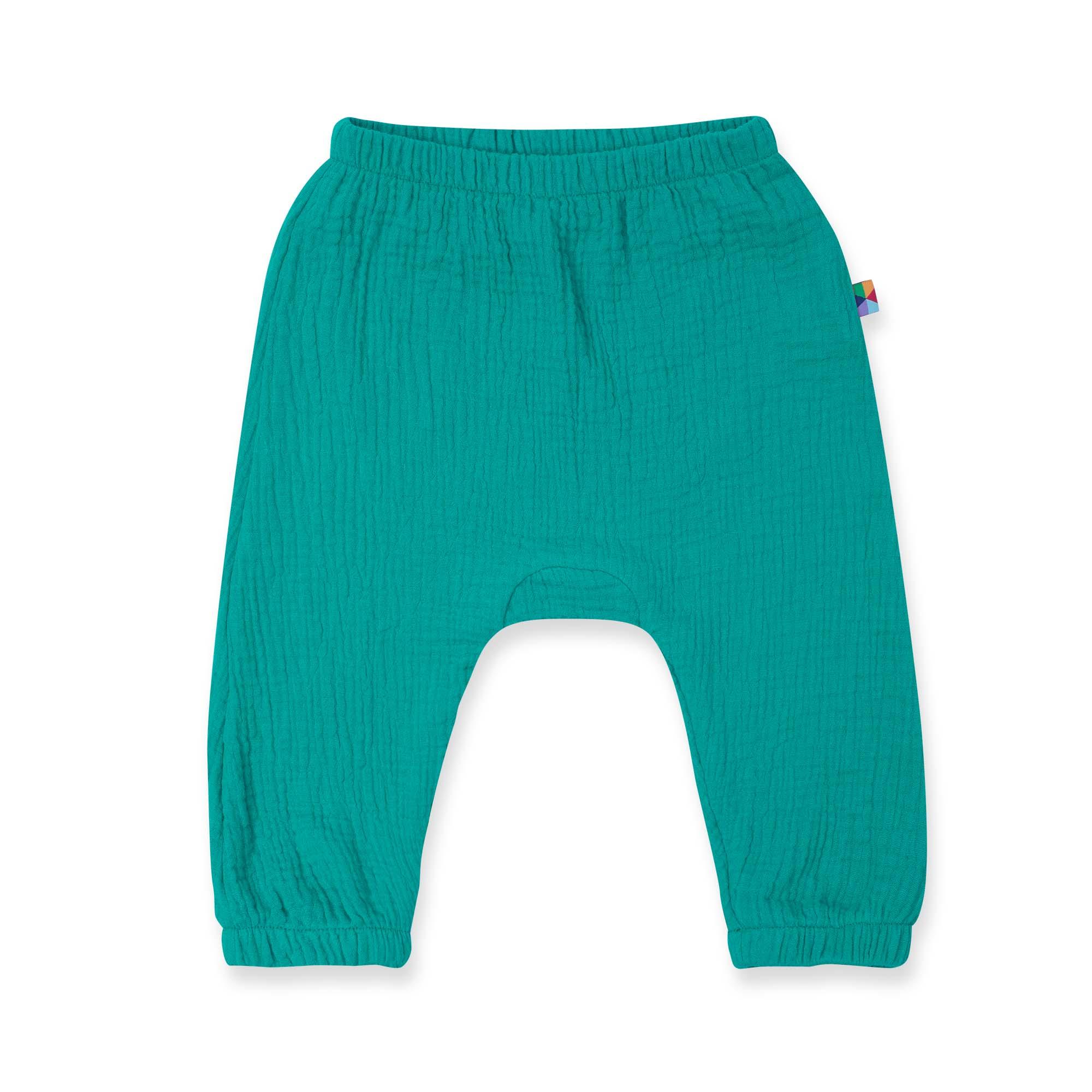 Turquoise muslin pants Baby