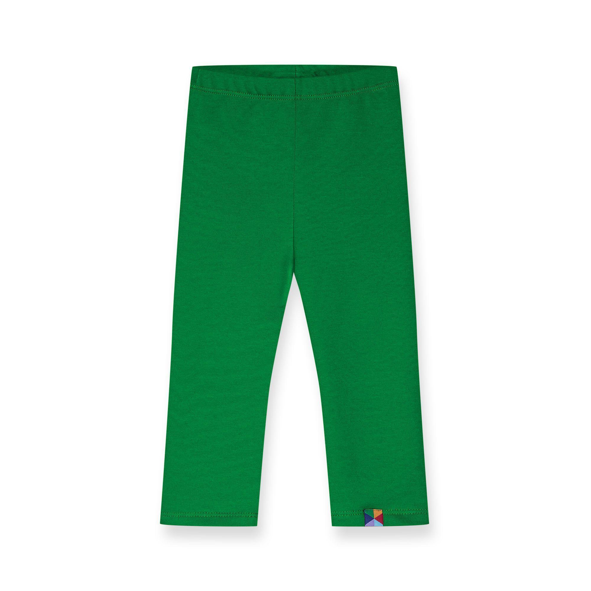 Green fleece-lined leggings Baby