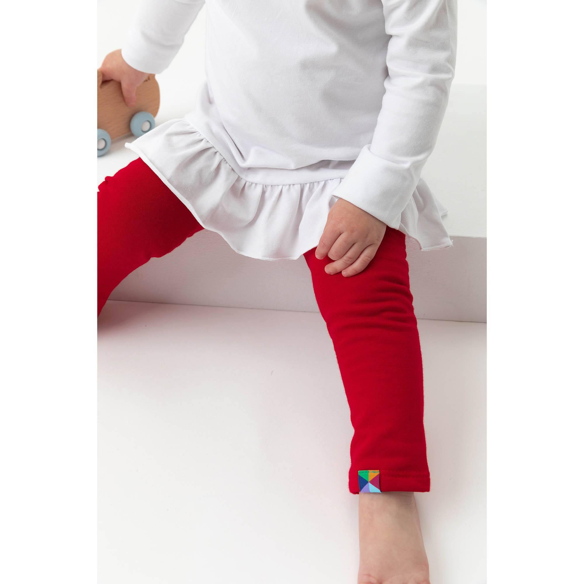 Red fleece-lined leggings Baby