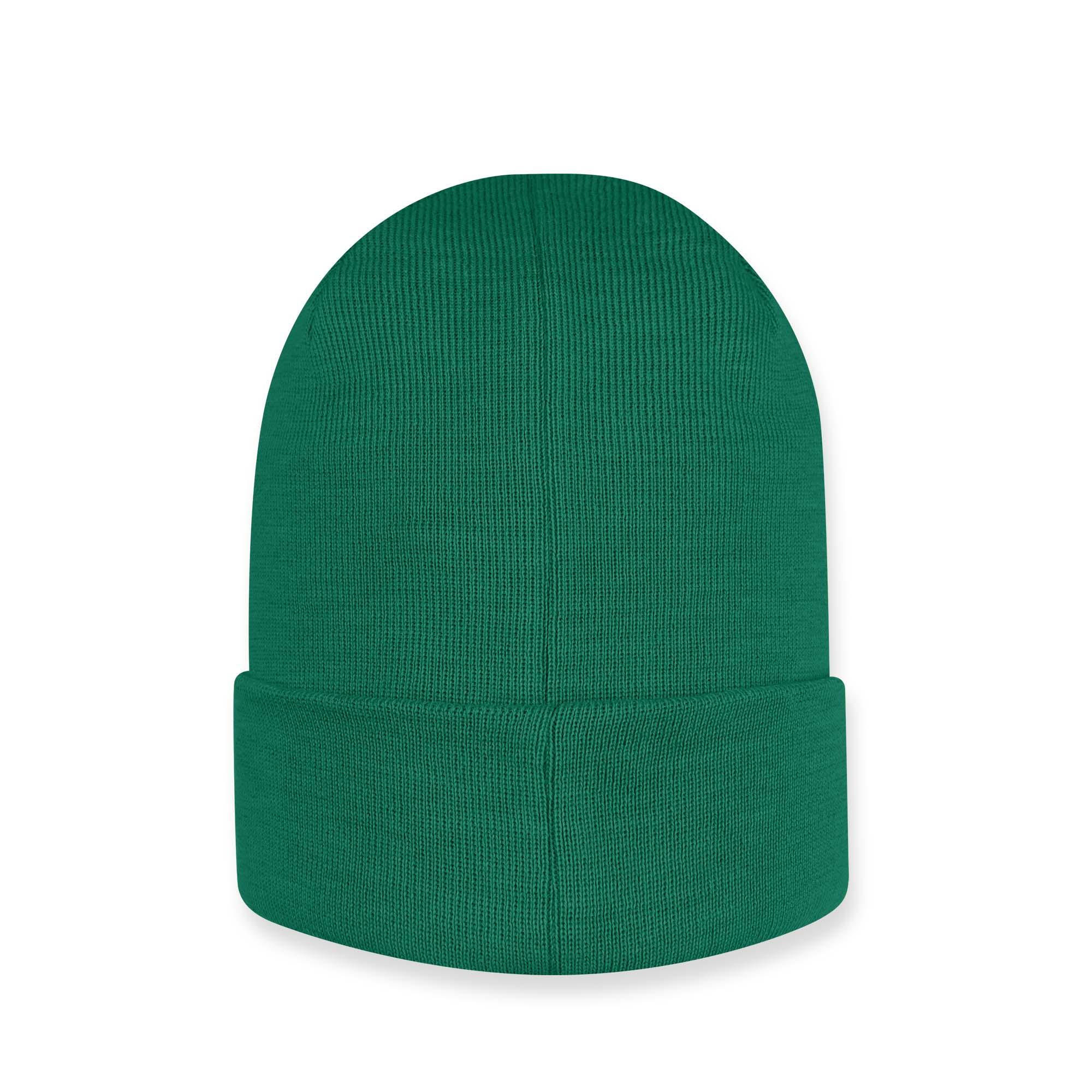 Green fine knit merino wool cap kids