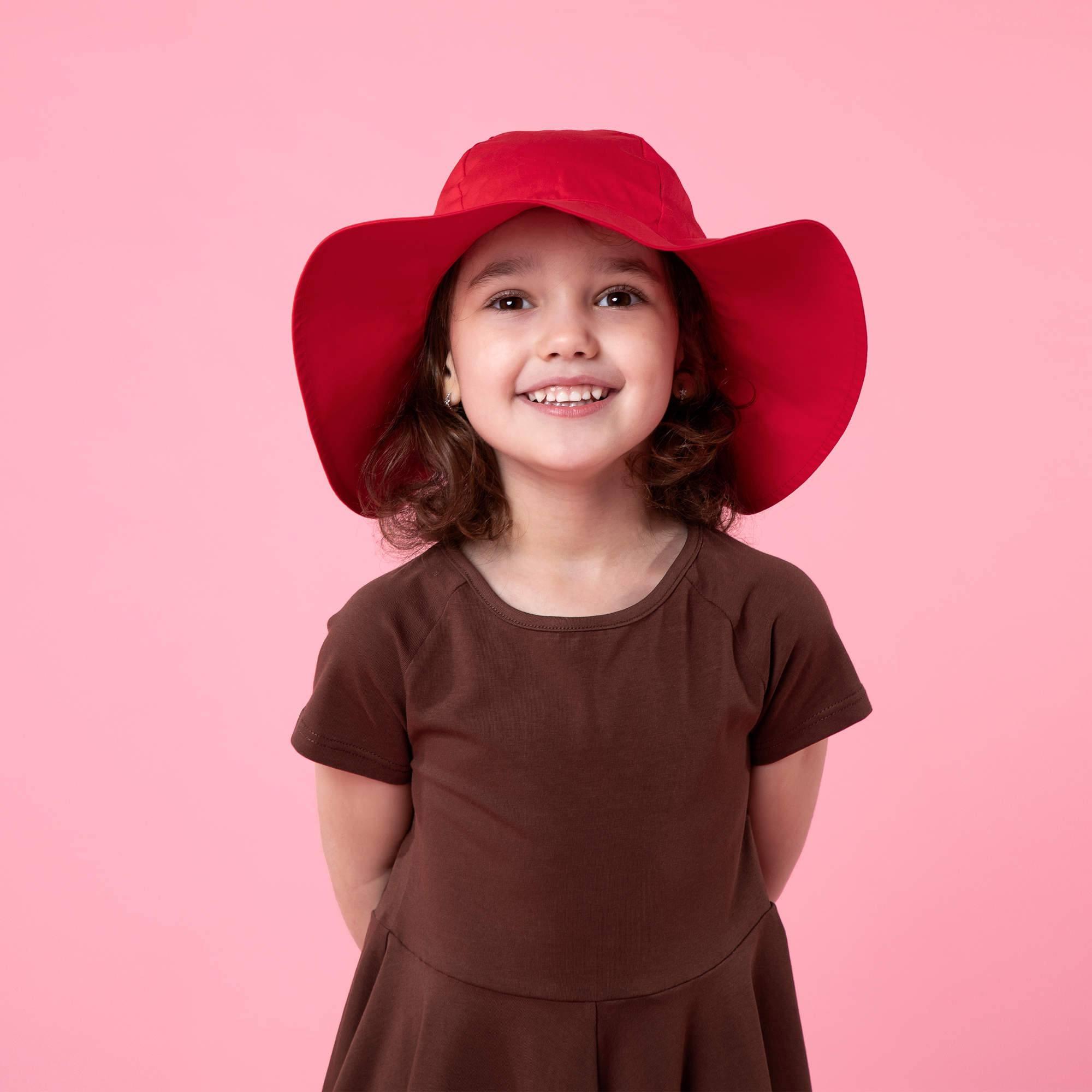 Red brimmed hat