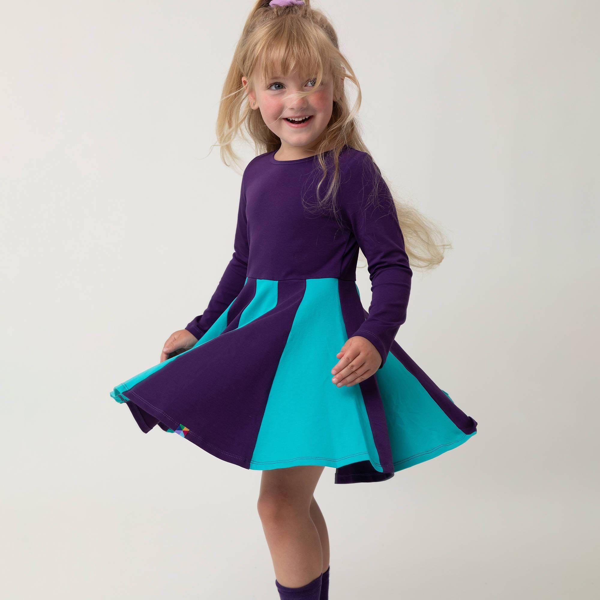 Violet - turquoise two-tone frill dress