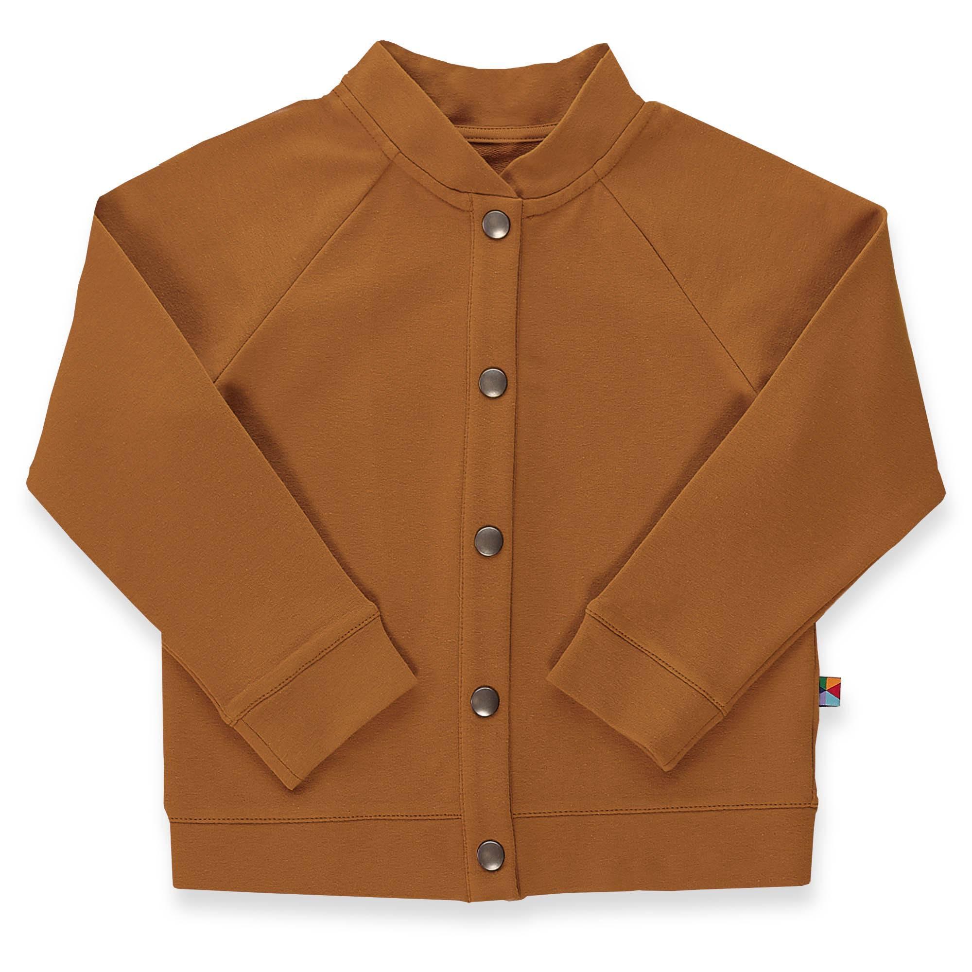 Caramel button-up bomber jacket