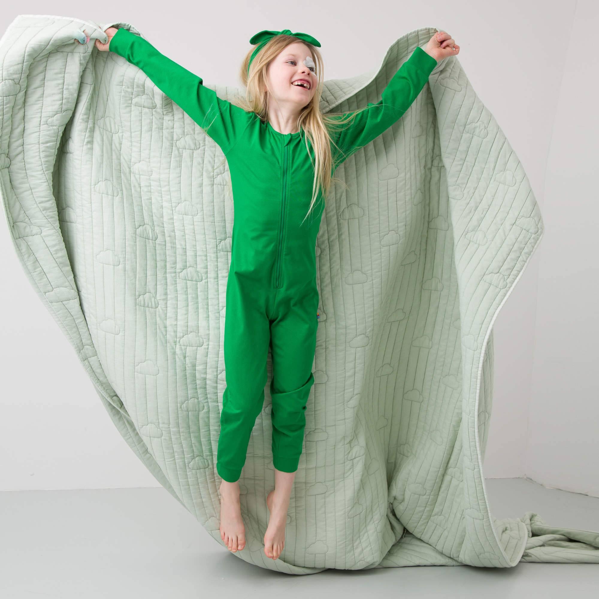 Green romper sleeping suit