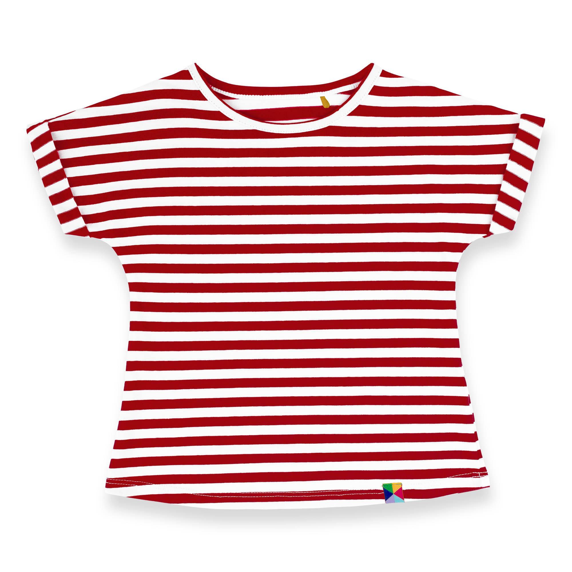 Red stripes crew neck shirt